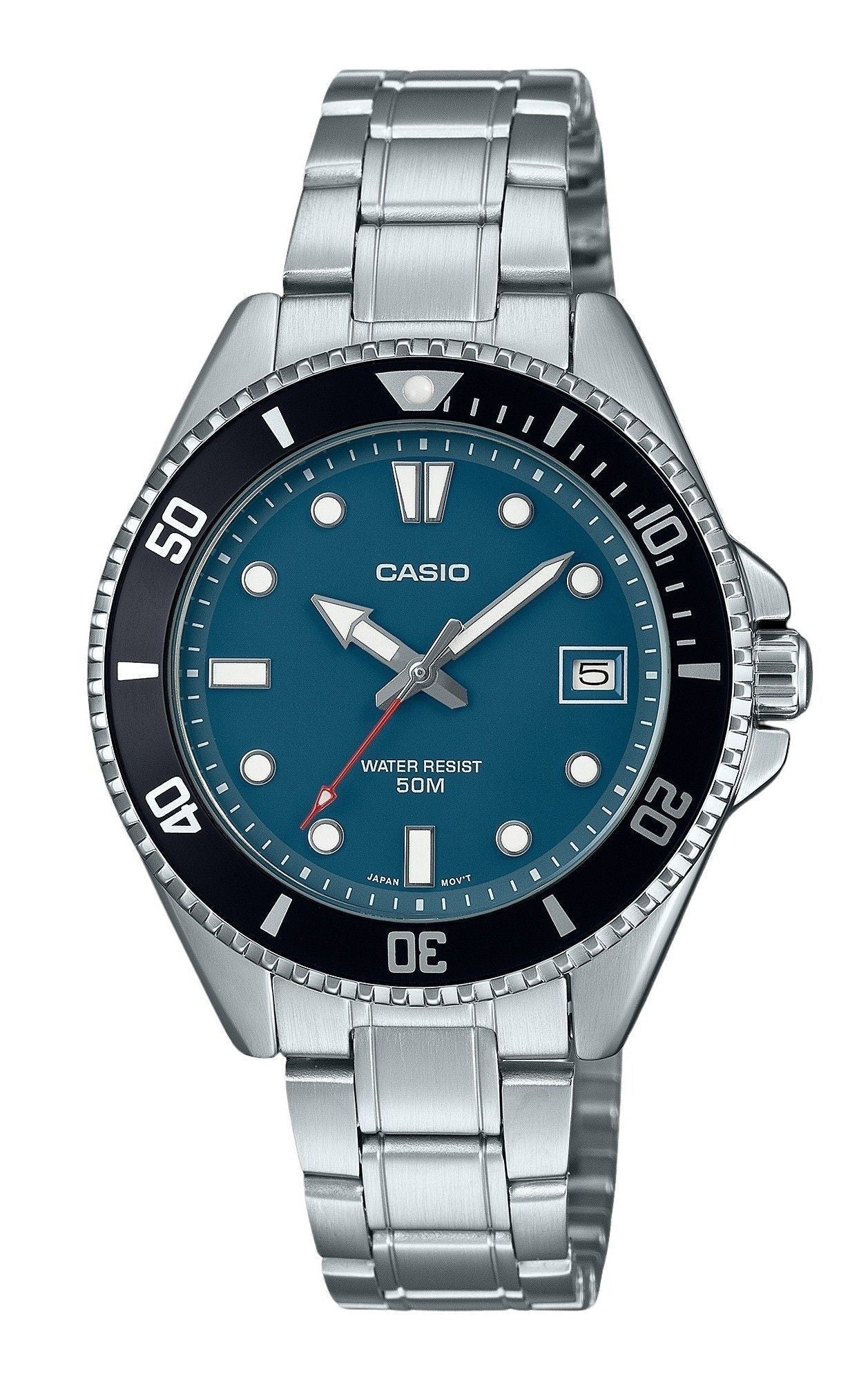 Casio Standard Analog Stainless Steel Blue Dial Quartz MDV - 10D - 2A1V Men's Watch - Prestige Stones