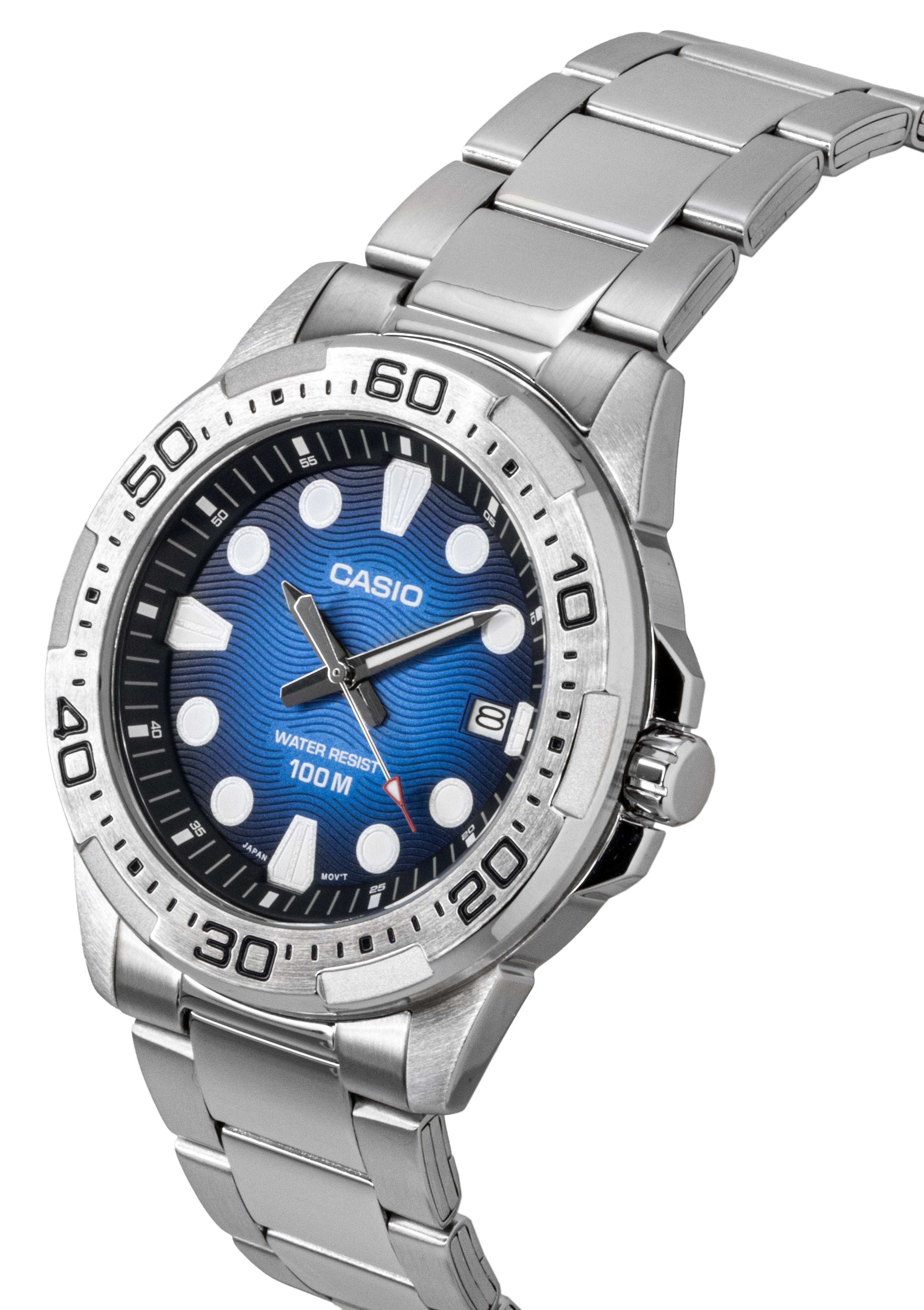 Casio Standard Analog Stainless Steel Blue Dial Quartz MTD - 140D - 2AV 100M Men's Watch - Prestige Stones