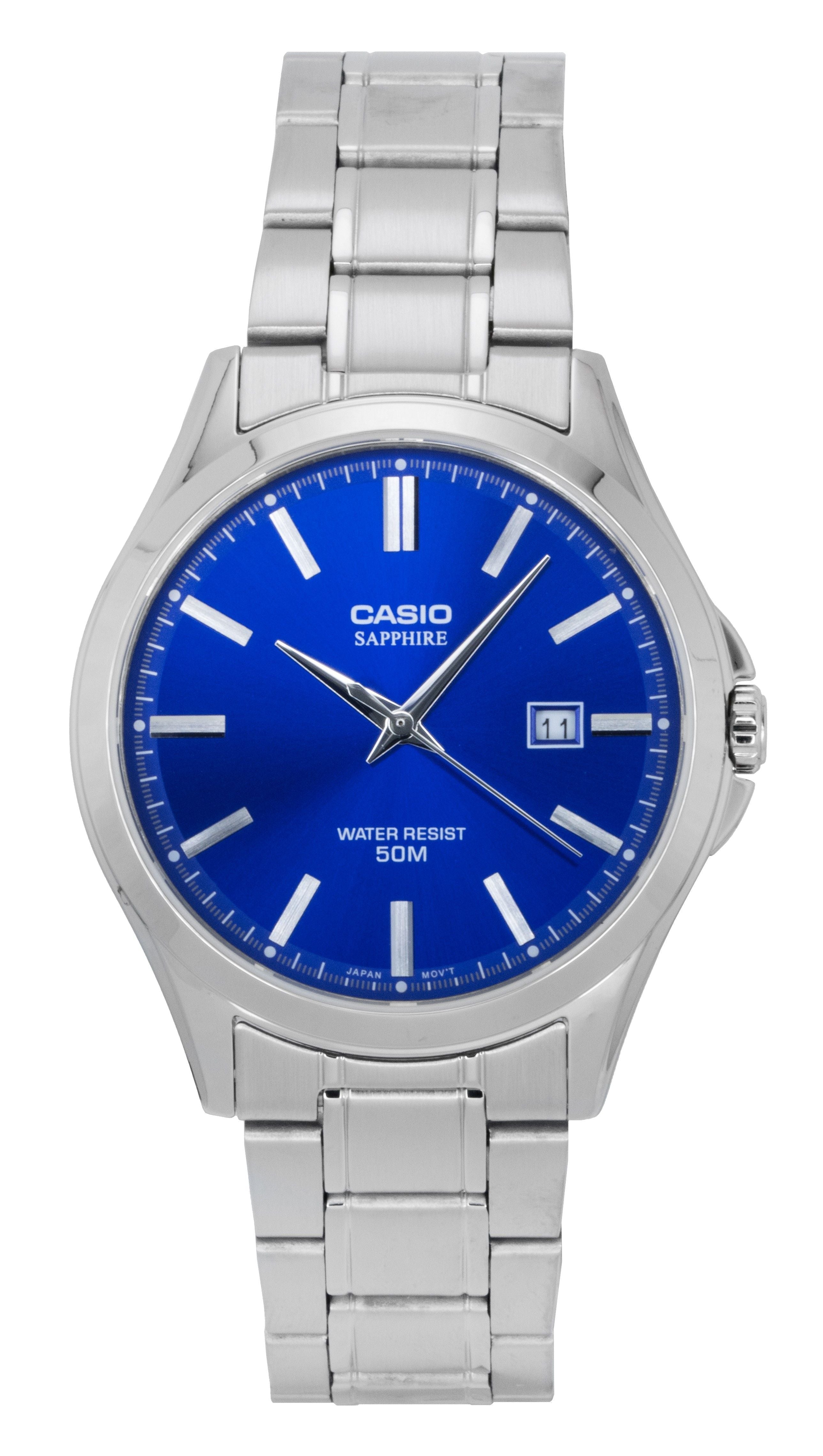 Casio Standard Analog Stainless Steel Blue Dial Quartz MTS - 115D - 2A1V Men's Watch - Prestige Stones