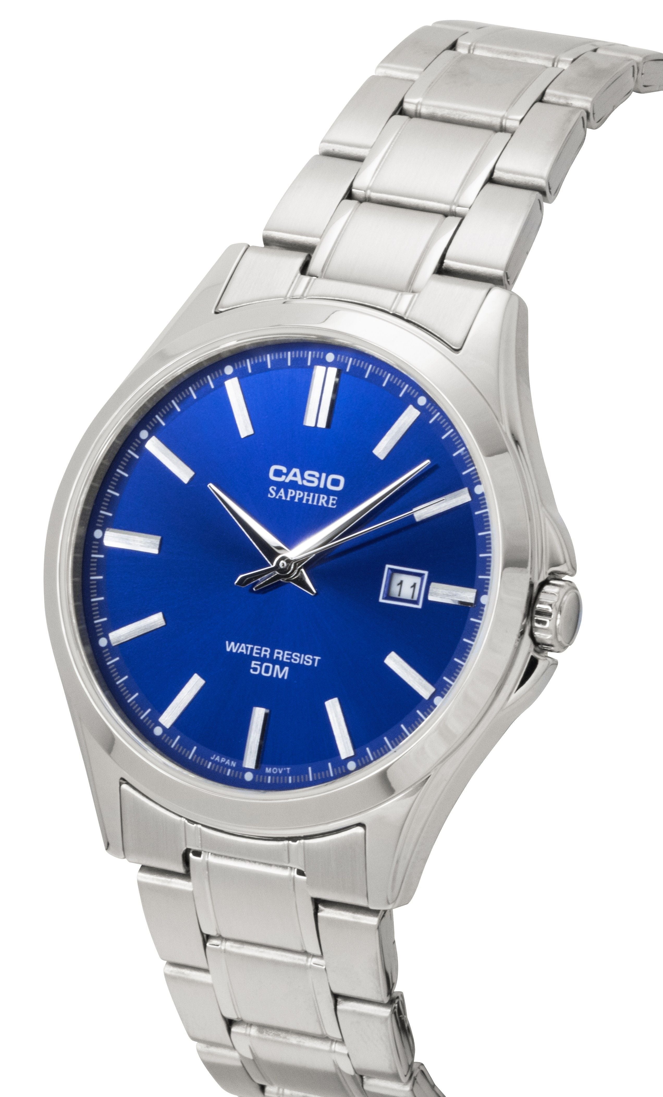 Casio Standard Analog Stainless Steel Blue Dial Quartz MTS - 115D - 2A1V Men's Watch - Prestige Stones