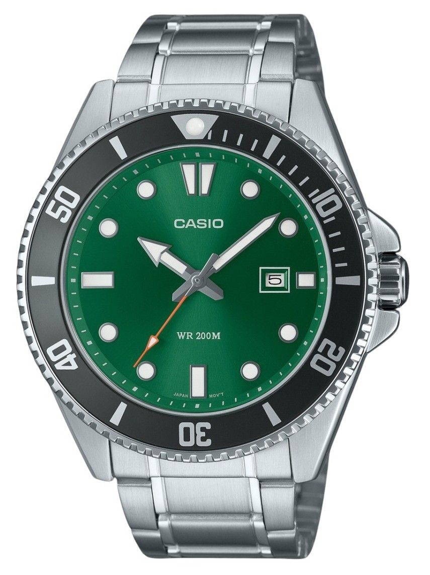 Casio Standard Analog Stainless Steel Green Dial Quartz MDV - 107D - 3A2V 200M Men's Watch - Prestige Stones