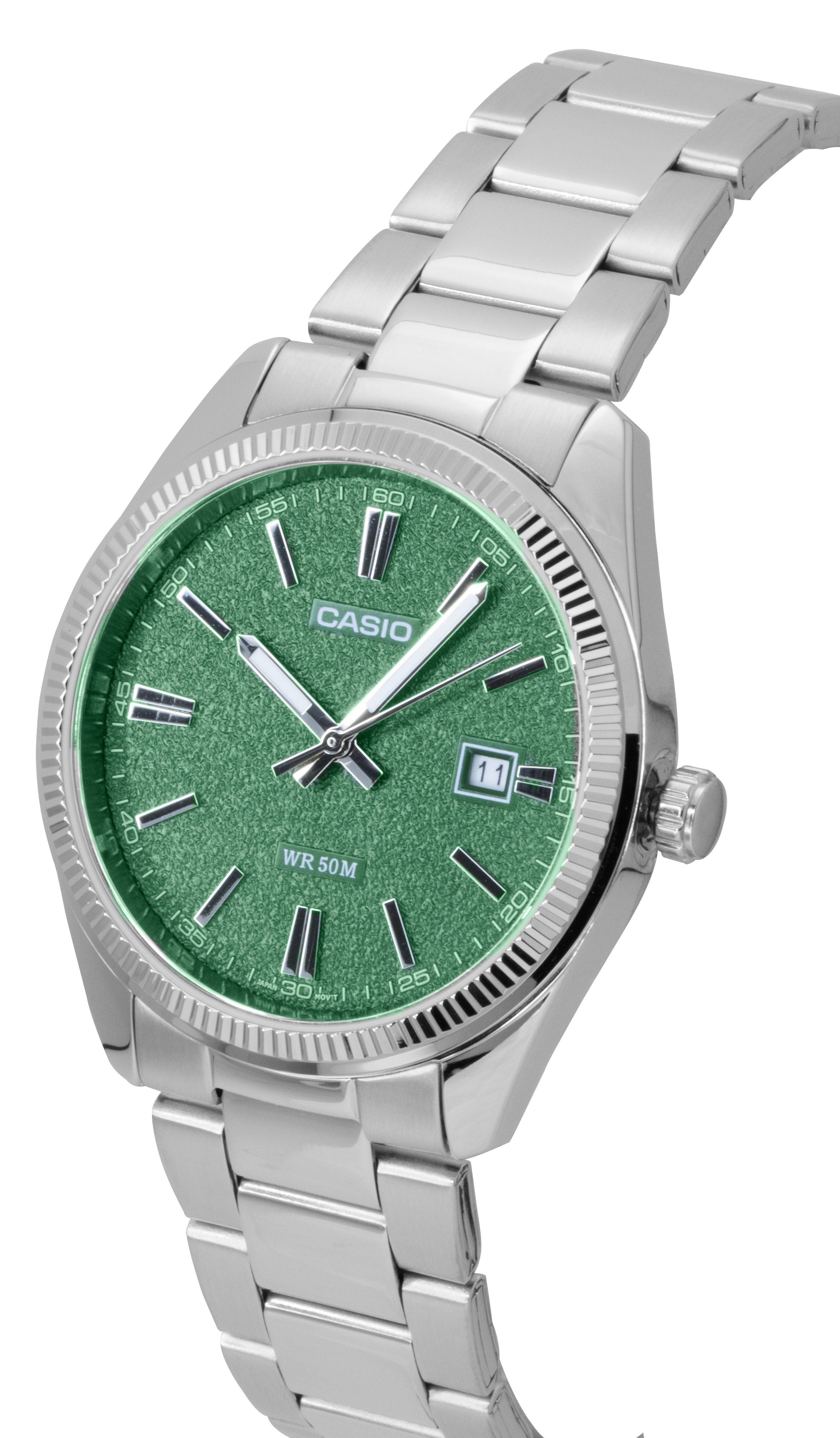 Casio Standard Analog Stainless Steel Green Dial Quartz MTP - 1302DA - 3AV Men's Watch - Prestige Stones