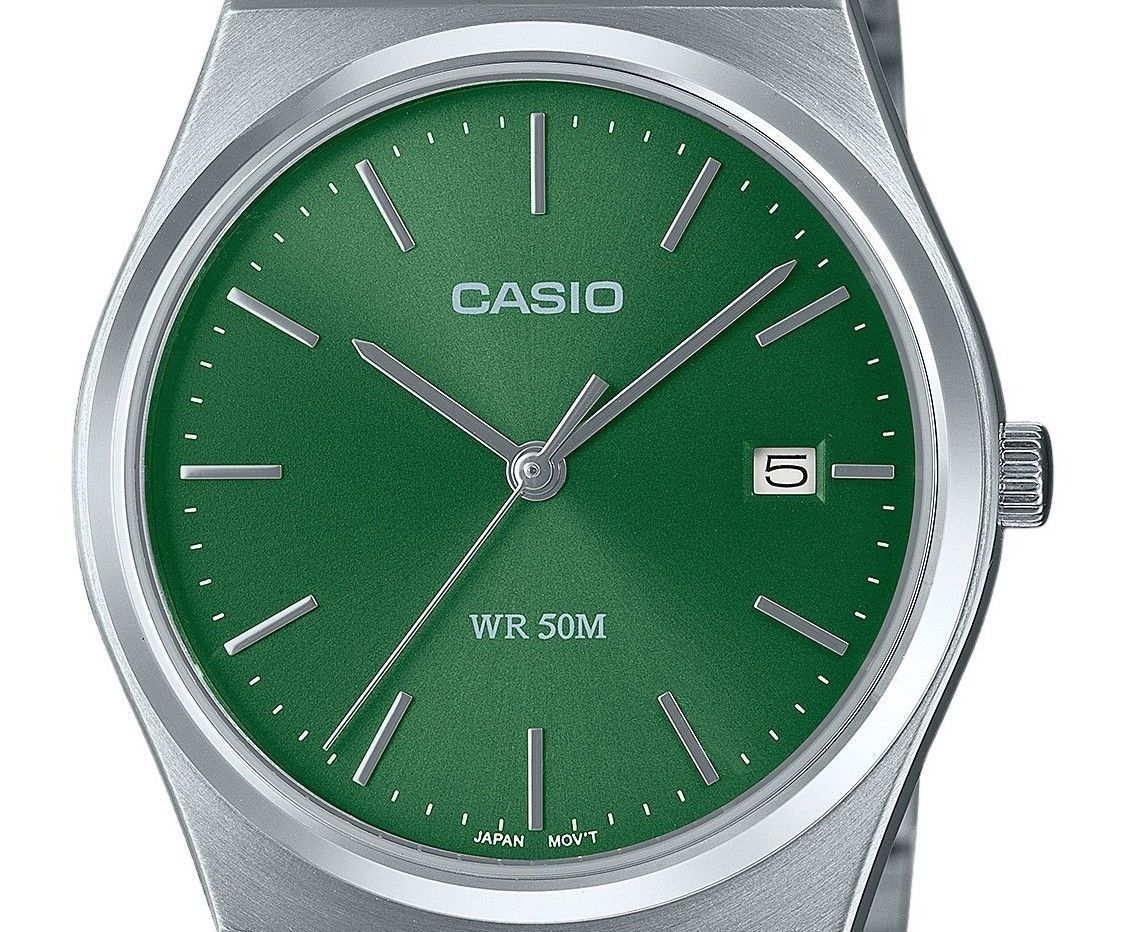 Casio Standard Analog Stainless Steel Green Dial Quartz MTP - B145D - 3AV Unisex Watch - Prestige Stones