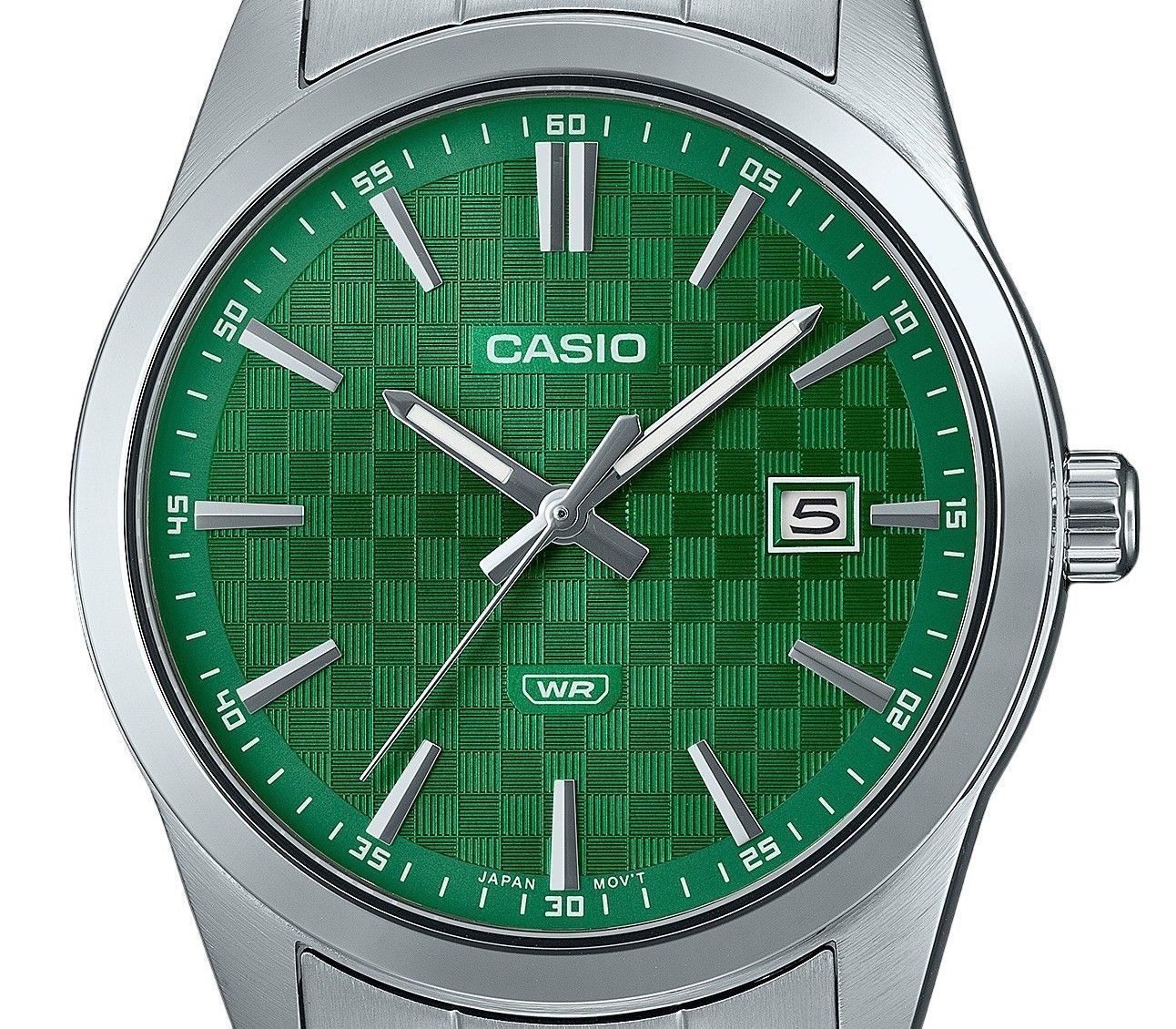 Casio Standard Analog Stainless Steel Green Dial Quartz MTP - VD03D - 3A1 Men's Watch - Prestige Stones