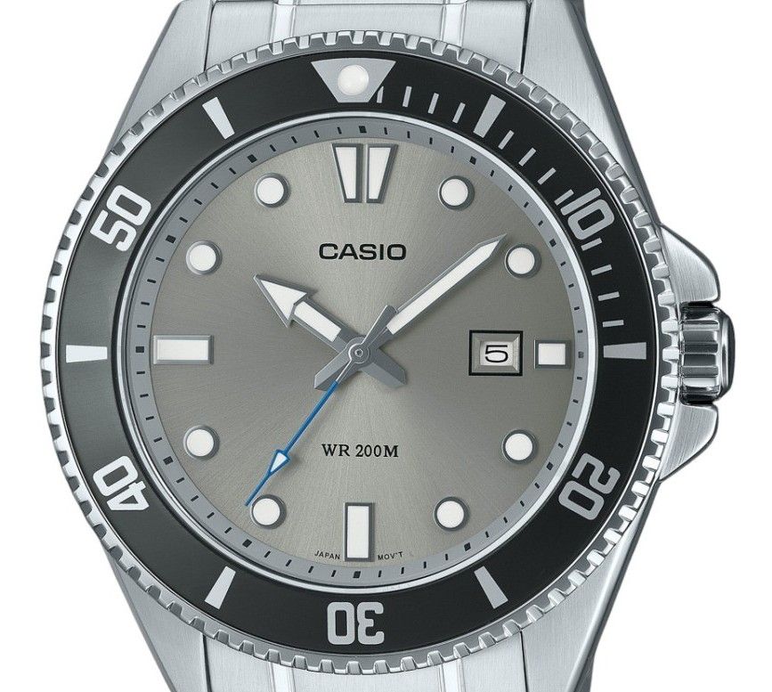 Casio Standard Analog Stainless Steel Grey Dial Quartz MDV - 107D - 8AV 200M Men's Watch - Prestige Stones