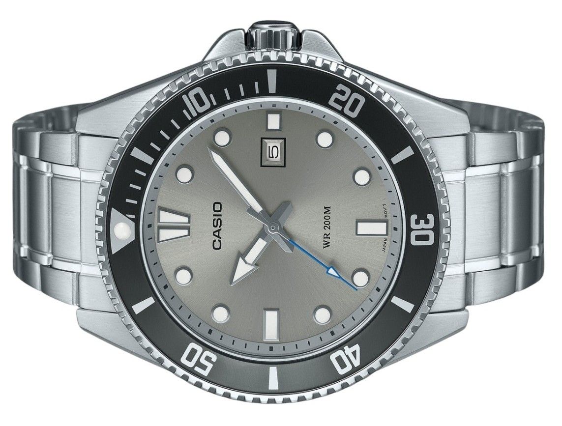 Casio Standard Analog Stainless Steel Grey Dial Quartz MDV - 107D - 8AV 200M Men's Watch - Prestige Stones