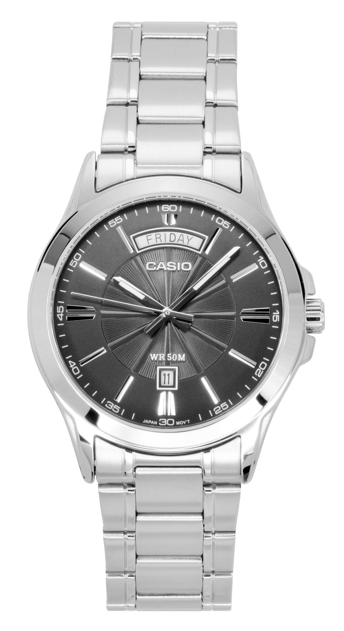 Casio Standard Analog Stainless Steel Grey Dial Quartz MTP - 1381D - 8AV Men's Watch - Prestige Stones