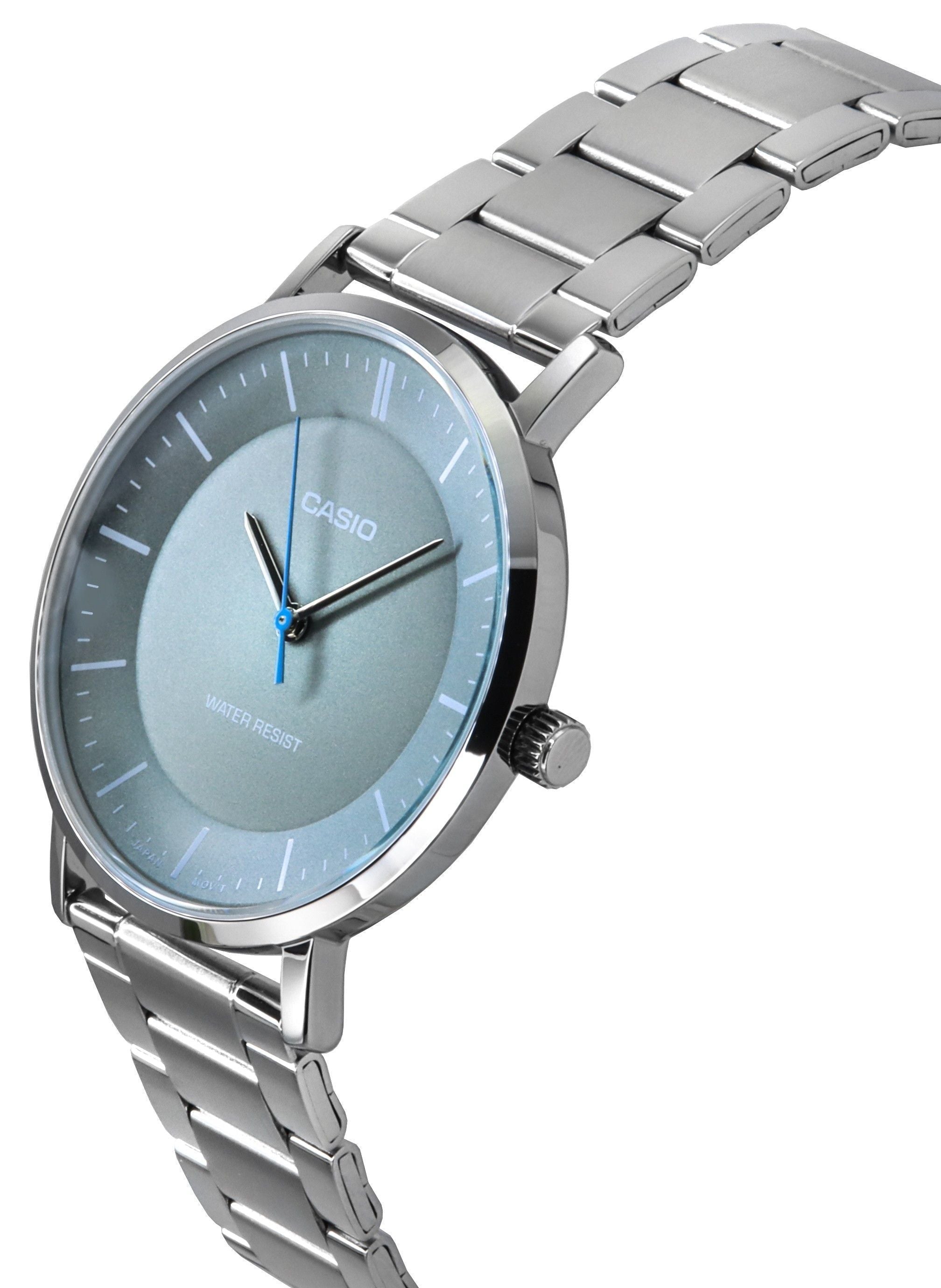 Casio Standard Analog Stainless Steel Grey Dial Quartz MTP - VT04D - 8E Men's Watch - Prestige Stones