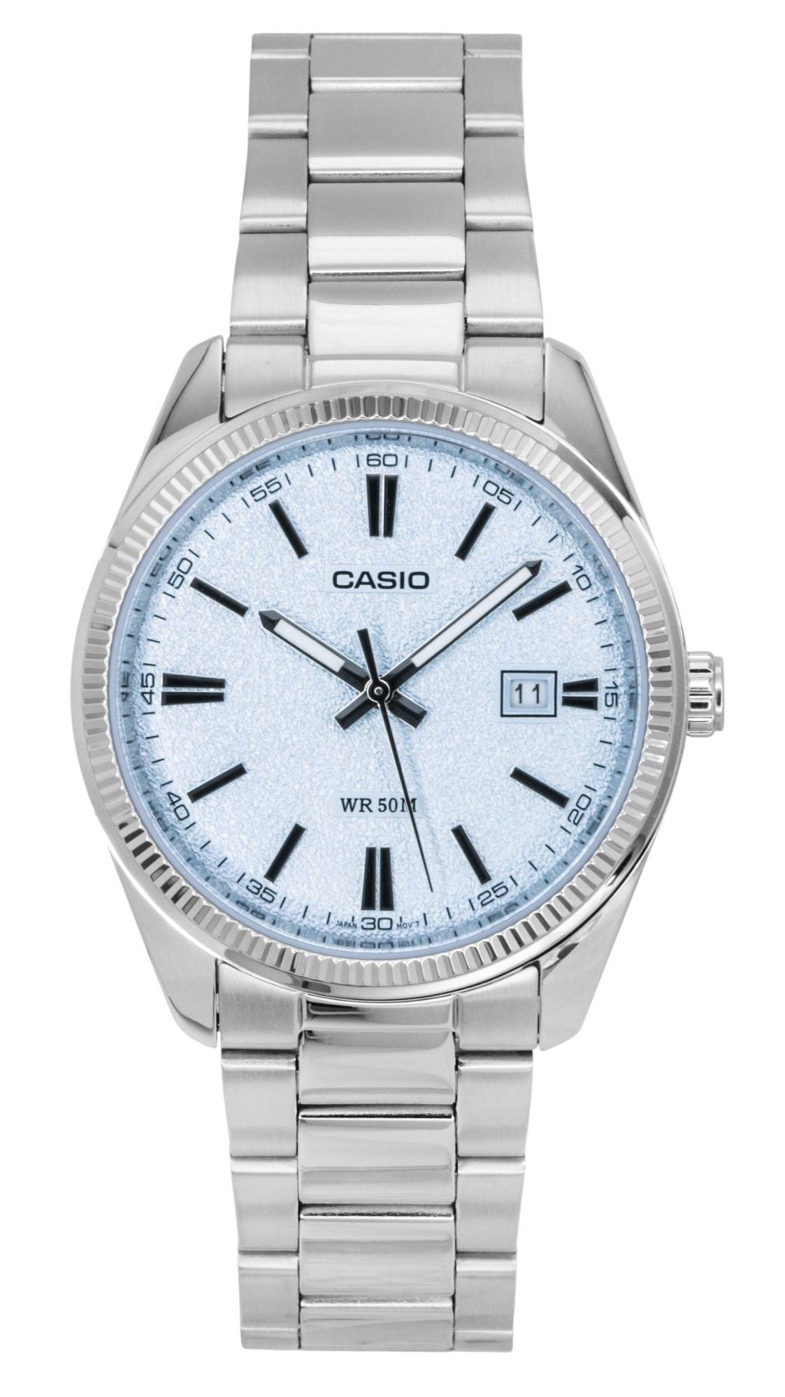 Casio Standard Analog Stainless Steel Light Blue Dial Quartz MTP - 1302DA - 2A2V Men's Watch - Prestige Stones