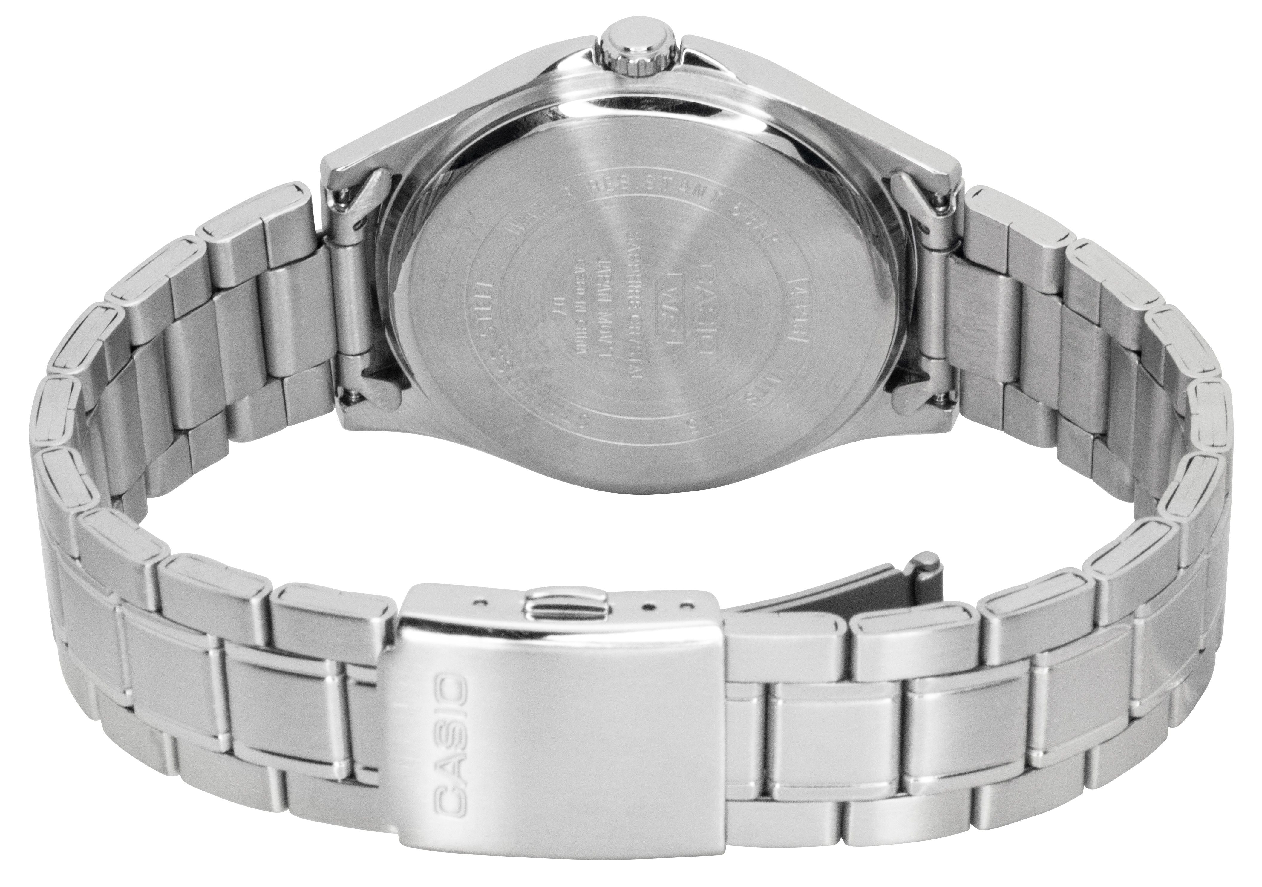 Casio Standard Analog Stainless Steel Light Blue Dial Quartz MTS - 115D - 2A2V Men's Watch - Prestige Stones