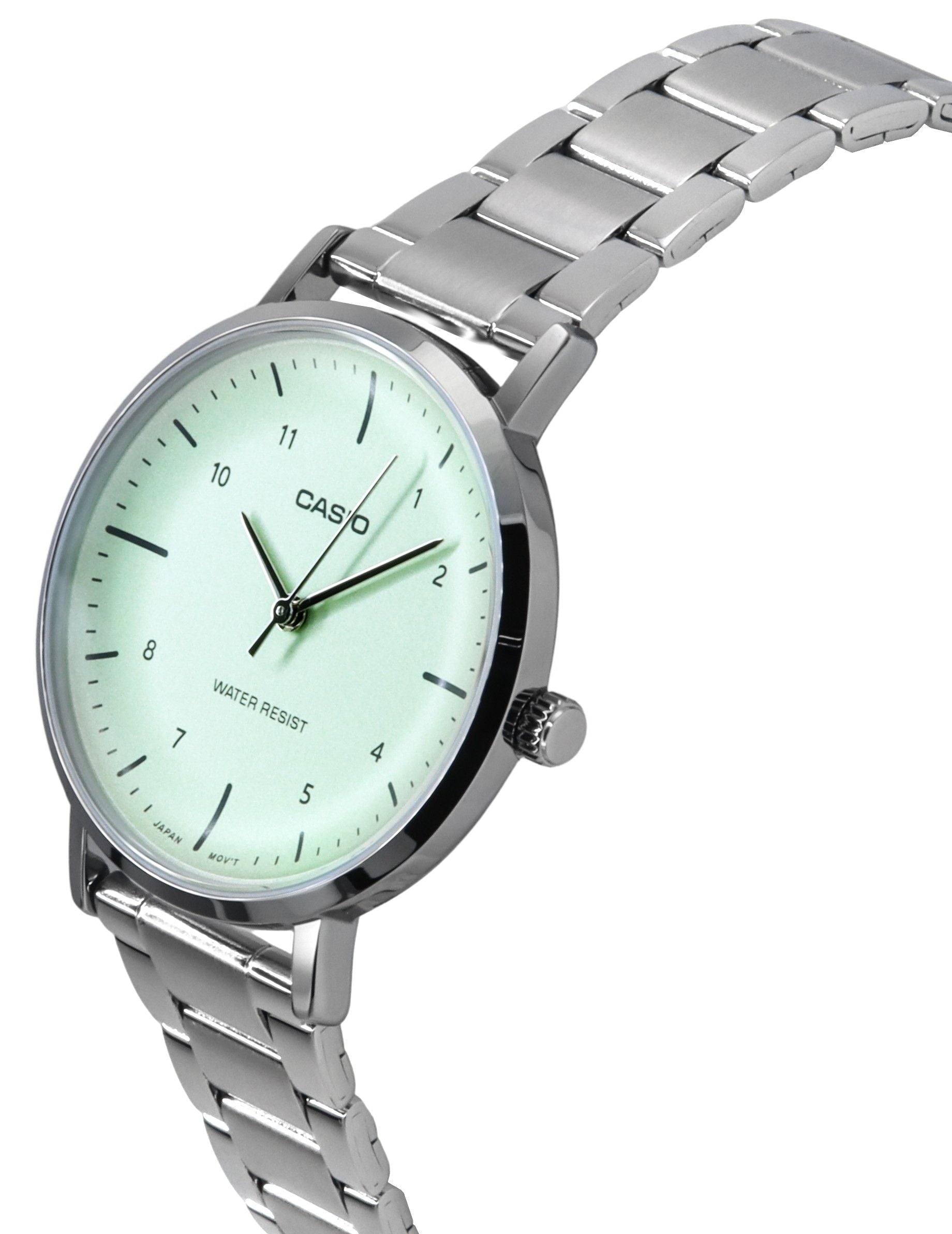 Casio Standard Analog Stainless Steel Mint Green Dial Quartz LTP - VT03D - 3B Women's Watch - Prestige Stones