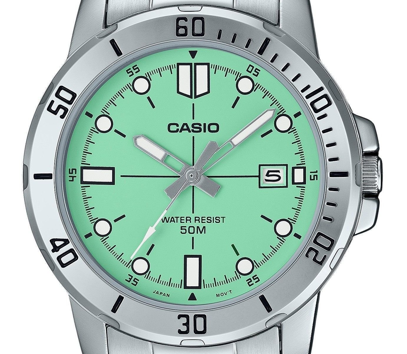 Casio Standard Analog Stainless Steel Mint Green Dial Quartz MTP - VD01D - 3E1V Men's Watch - Prestige Stones