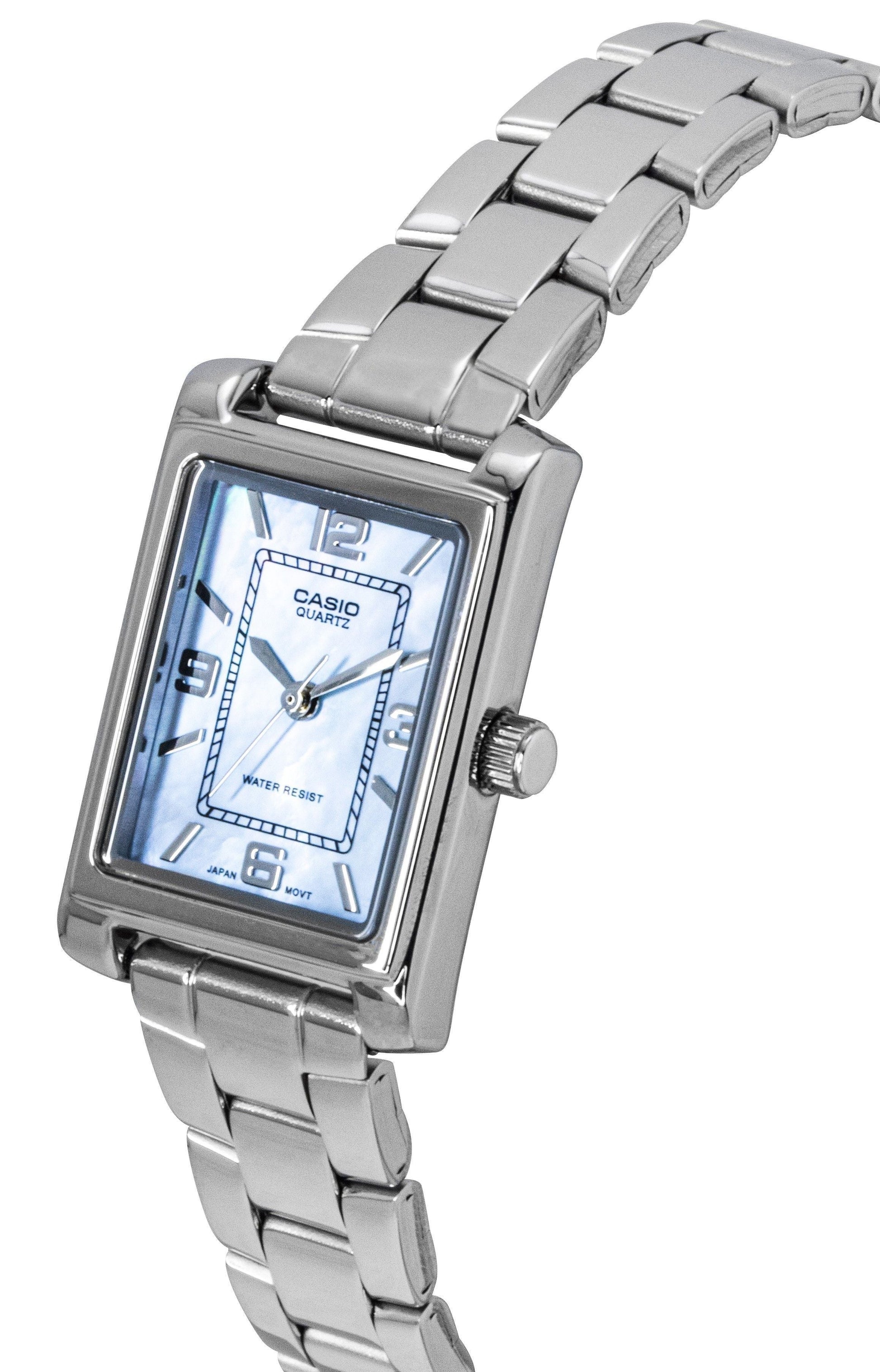 Casio Standard Analog Stainless Steel Mother Of Pearl Dial Quartz LTP - 1234DS - 2A Women's Watch - Prestige Stones