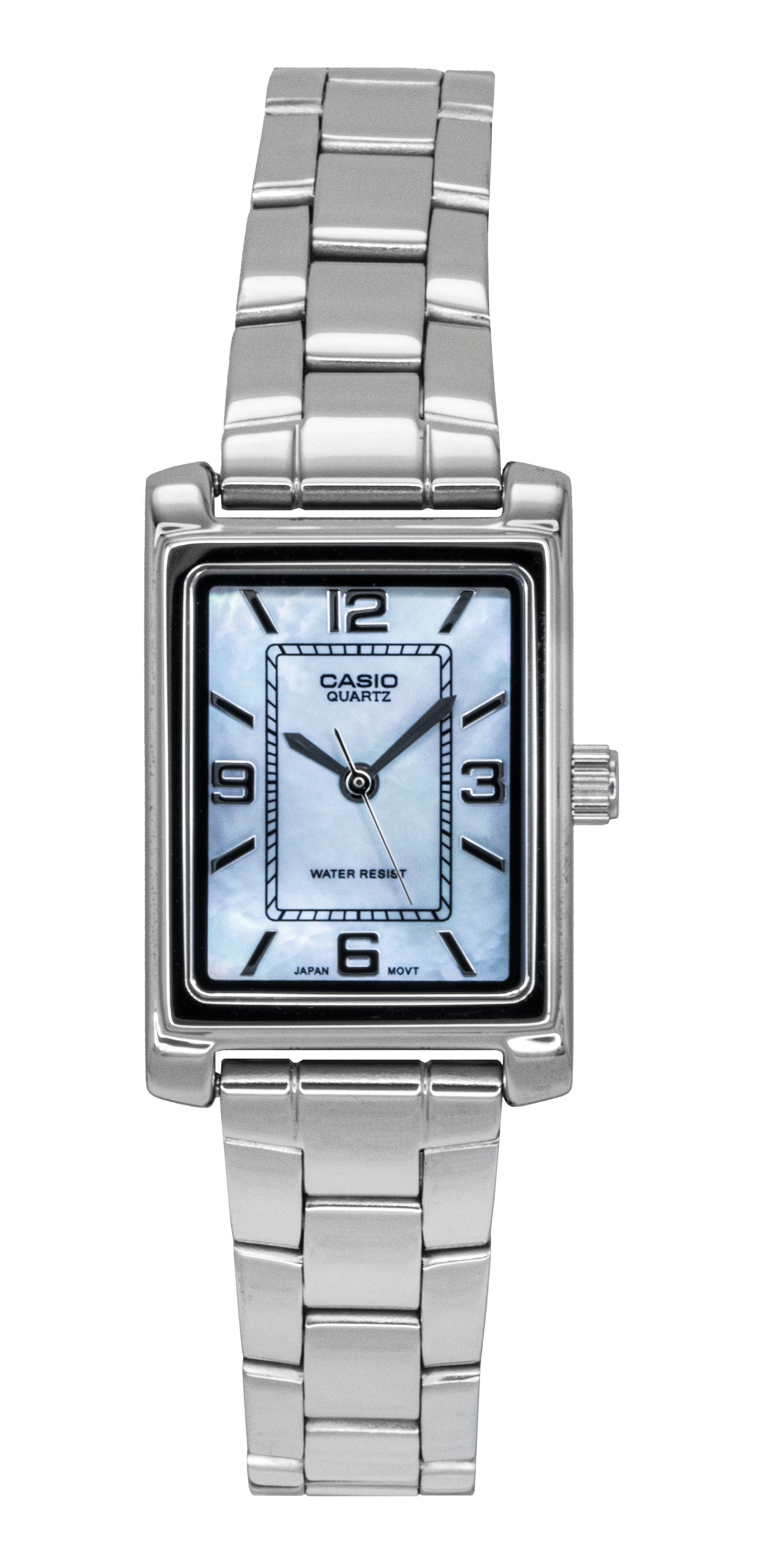 Casio Standard Analog Stainless Steel Mother Of Pearl Dial Quartz LTP - 1234DS - 2A Women's Watch - Prestige Stones