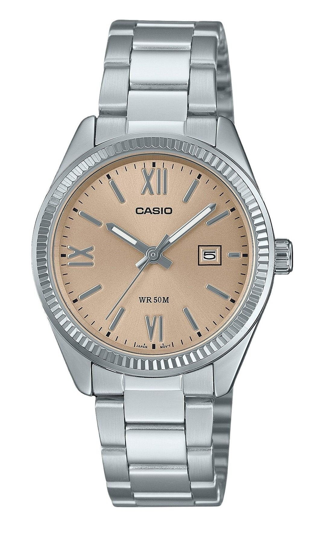 Casio Standard Analog Stainless Steel Peach Dial Quartz LTP - 1302DD - 4A2V Women's Watch - Prestige Stones