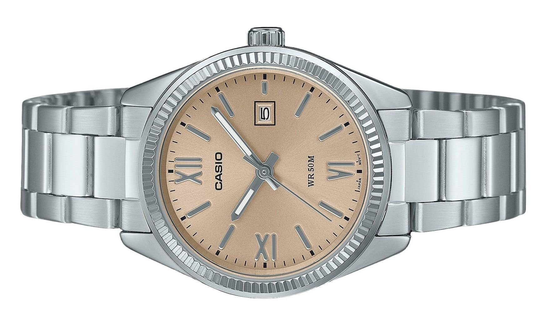 Casio Standard Analog Stainless Steel Peach Dial Quartz LTP - 1302DD - 4A2V Women's Watch - Prestige Stones