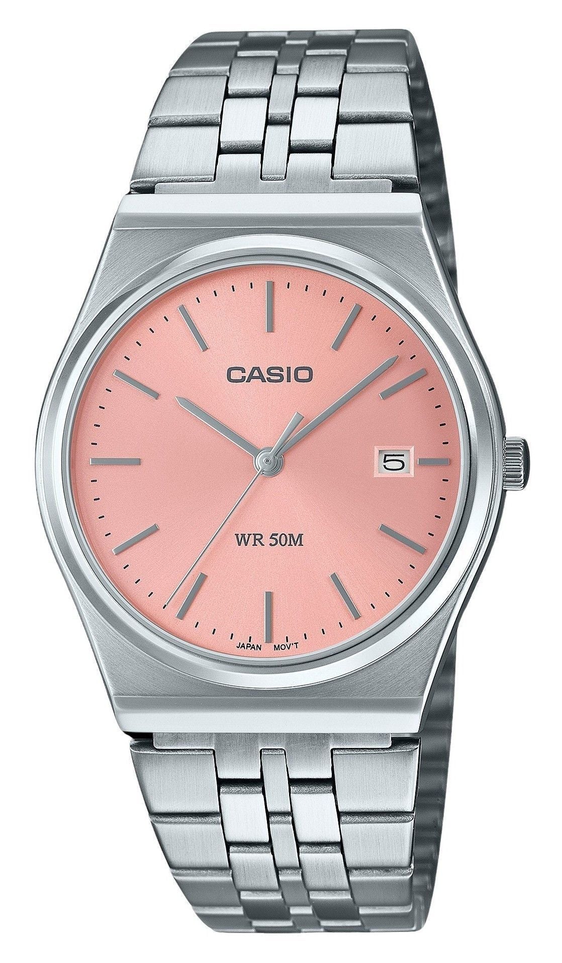 Casio Standard Analog Stainless Steel Pink Dial Quartz MTP - B145D - 4AV Unisex Watch - Prestige Stones
