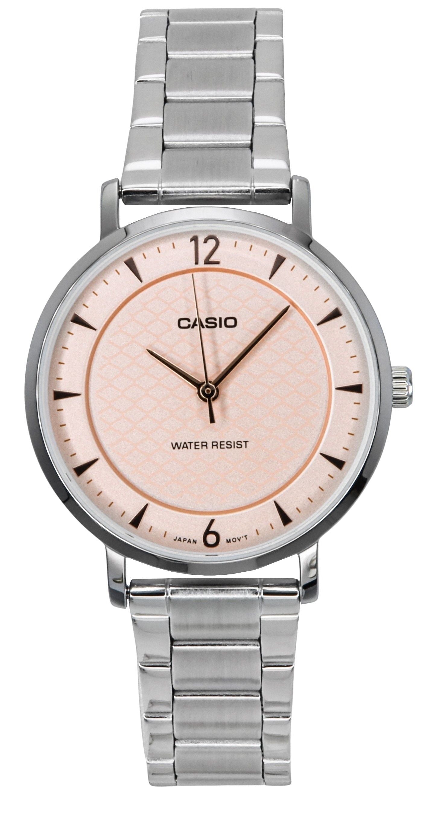 Casio Standard Analog Stainless Steel Salmon Dial Quartz LTP - VT04D - 4A Women's Watch - Prestige Stones