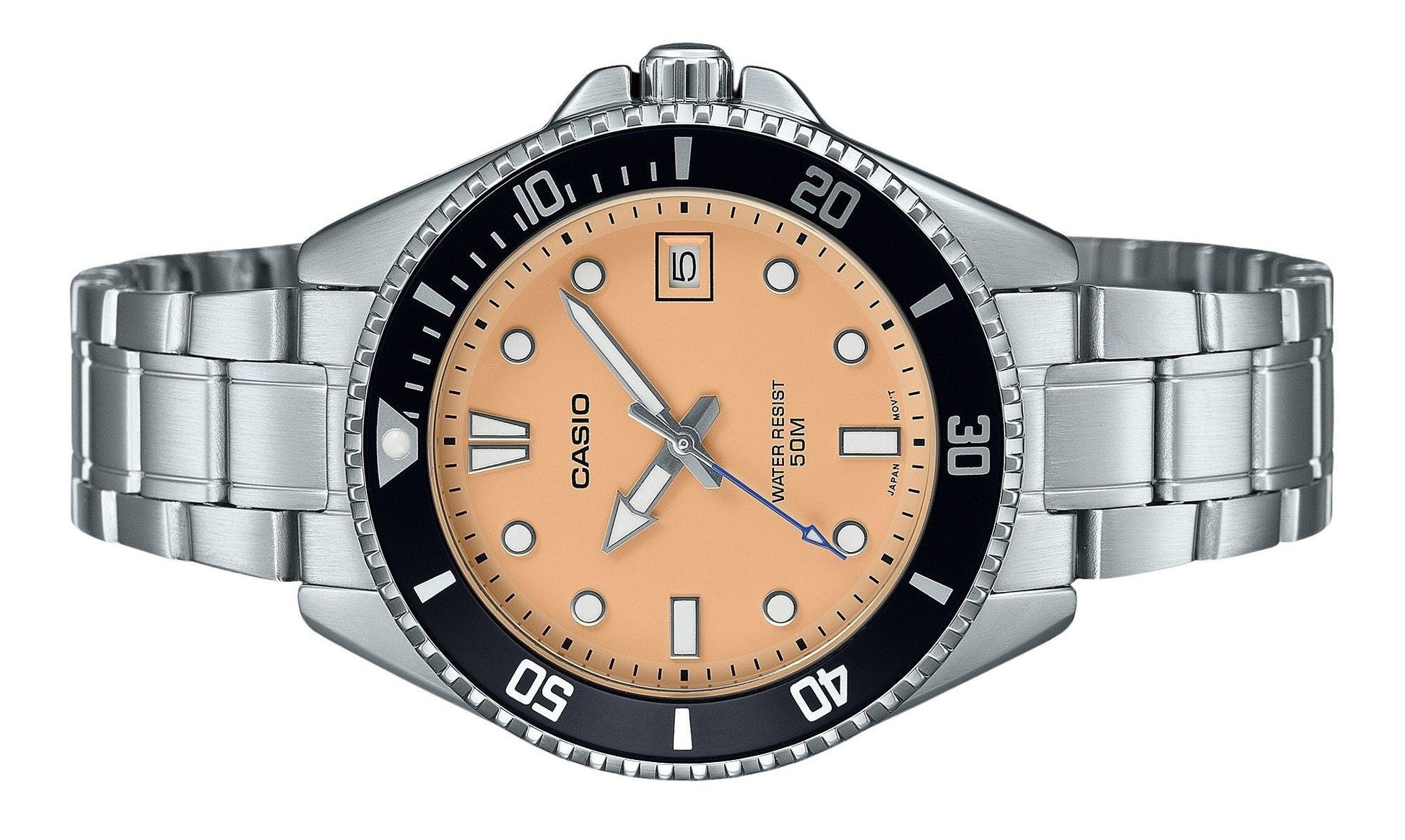 Casio Standard Analog Stainless Steel Salmon Dial Quartz MDV - 10D - 4A2V Men's Watch - Prestige Stones