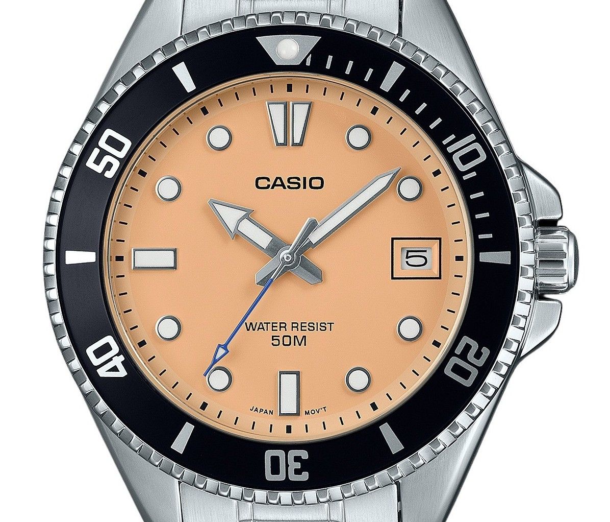 Casio Standard Analog Stainless Steel Salmon Dial Quartz MDV - 10D - 4A2V Men's Watch - Prestige Stones