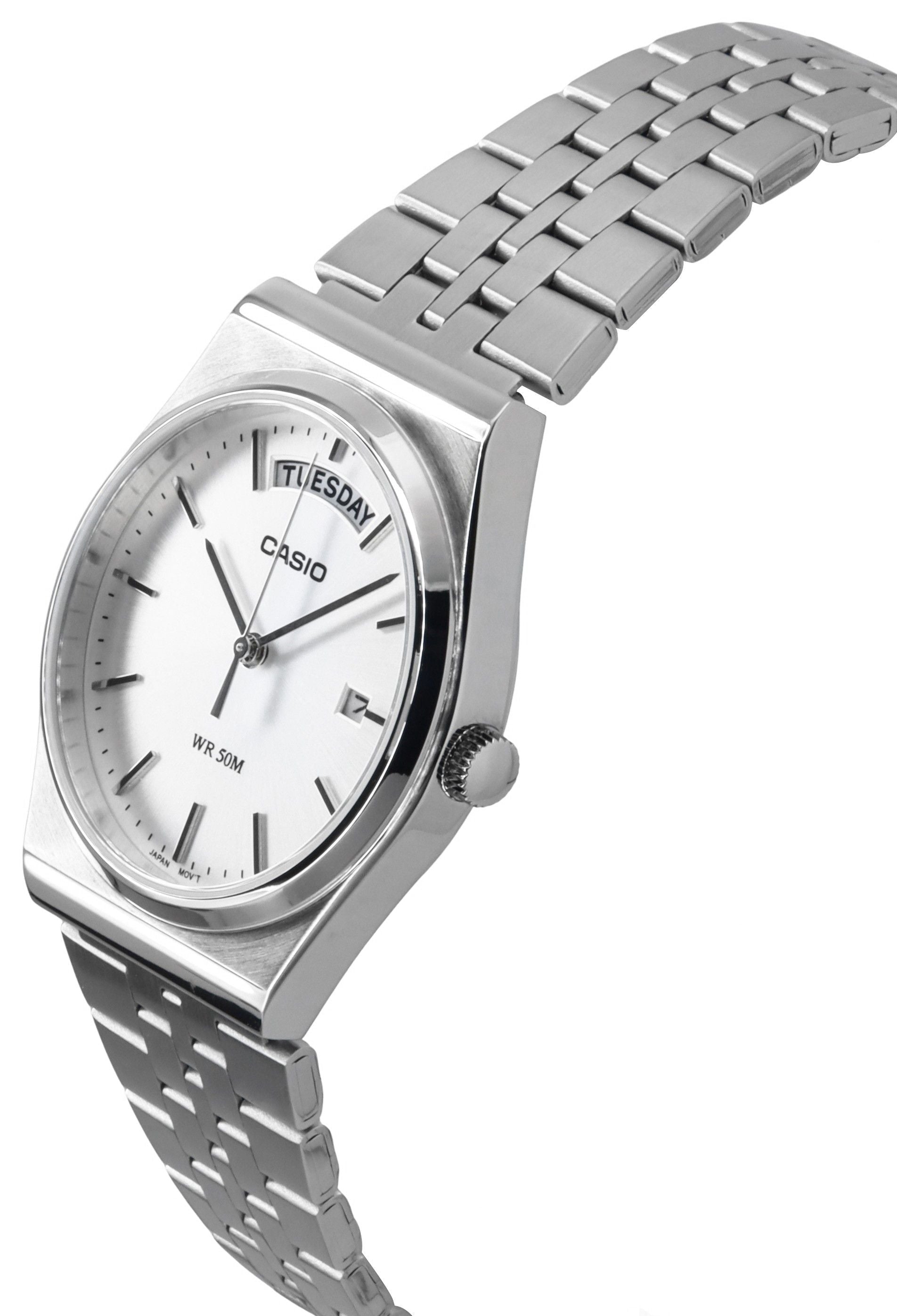 Casio Standard Analog Stainless Steel Silver Dial Quartz MTP - B146D - 7AV Men's Watch - Prestige Stones