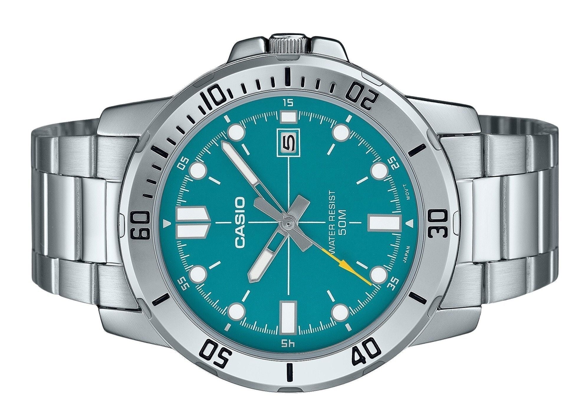 Casio Standard Analog Stainless Steel Turquoise Blue Dial Quartz MTP - VD01D - 3E2V Men's Watch - Prestige Stones