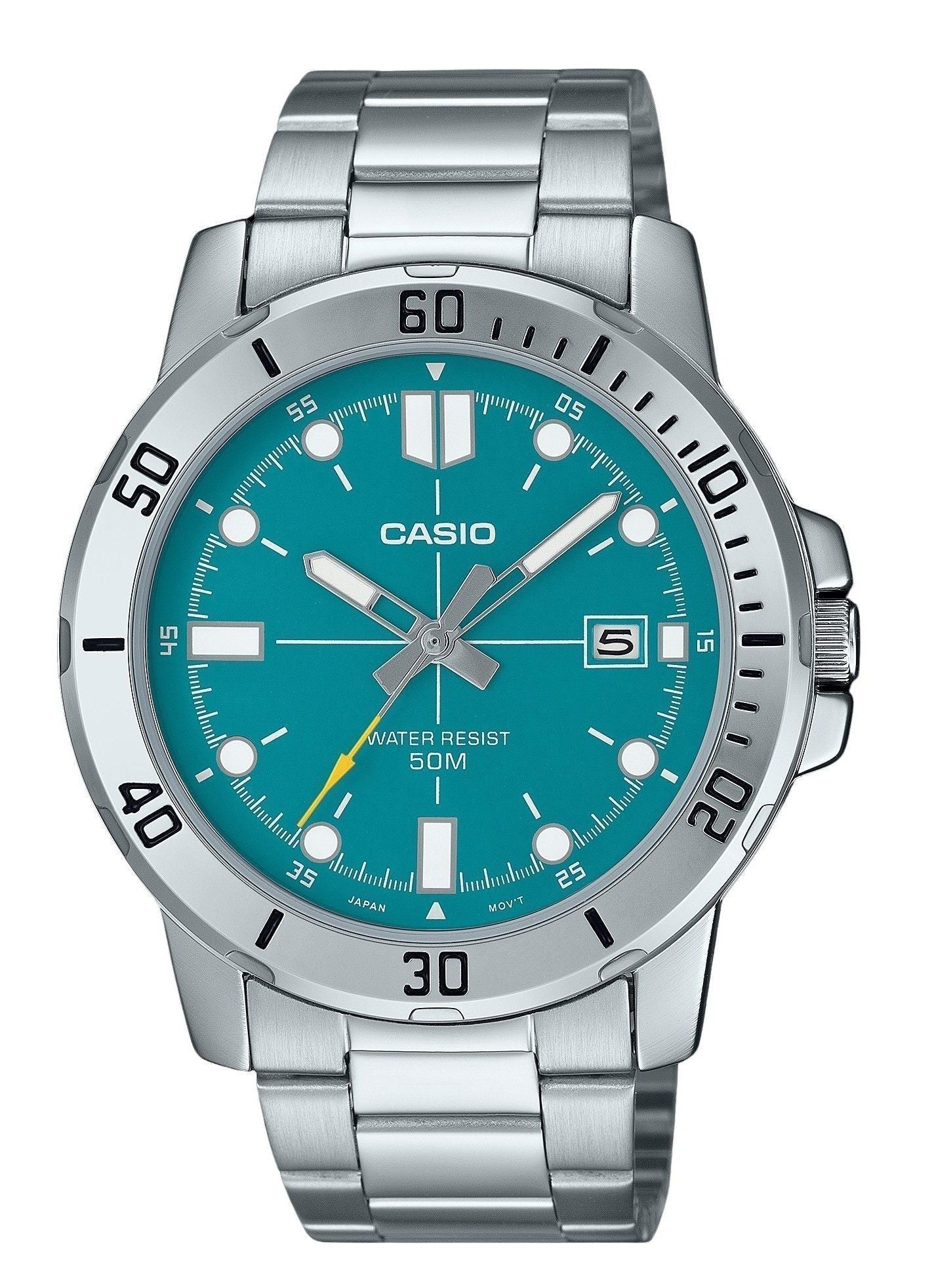 Casio Standard Analog Stainless Steel Turquoise Blue Dial Quartz MTP - VD01D - 3E2V Men's Watch - Prestige Stones