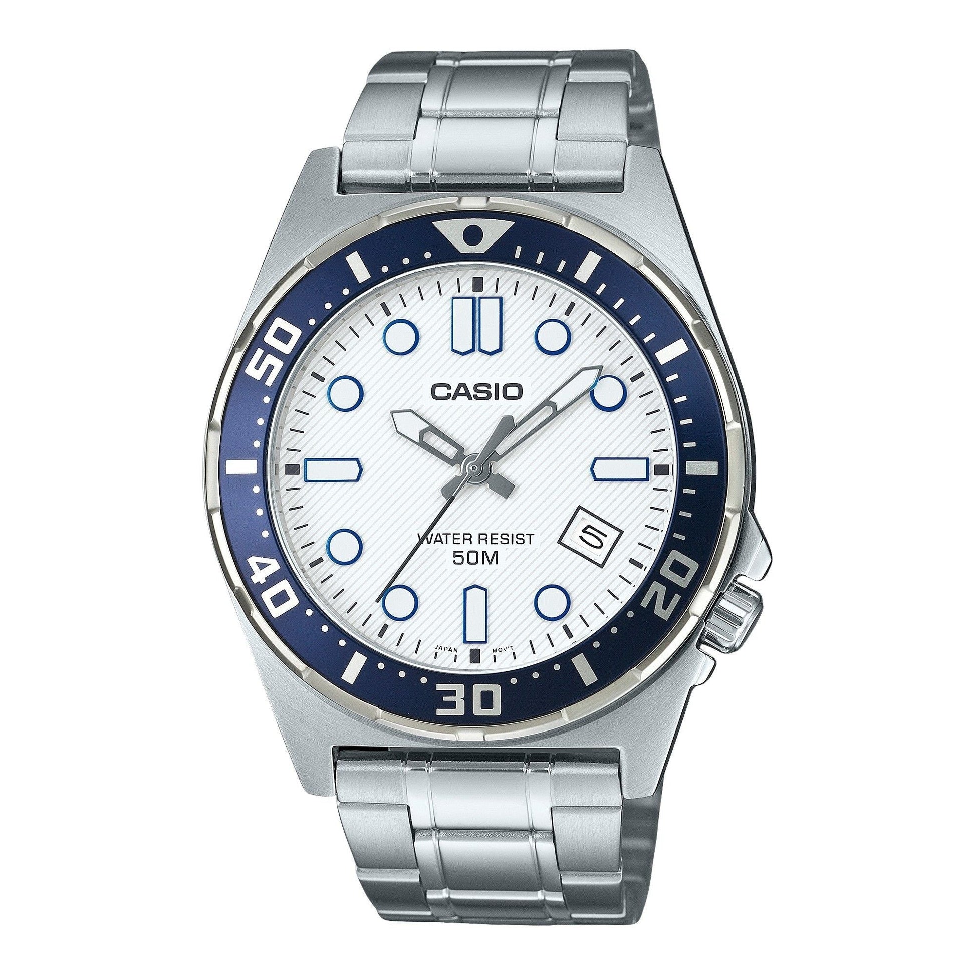 Casio Standard Analog Stainless Steel White Dial Quartz MTD - 135D - 7AV Men's Watch - Prestige Stones