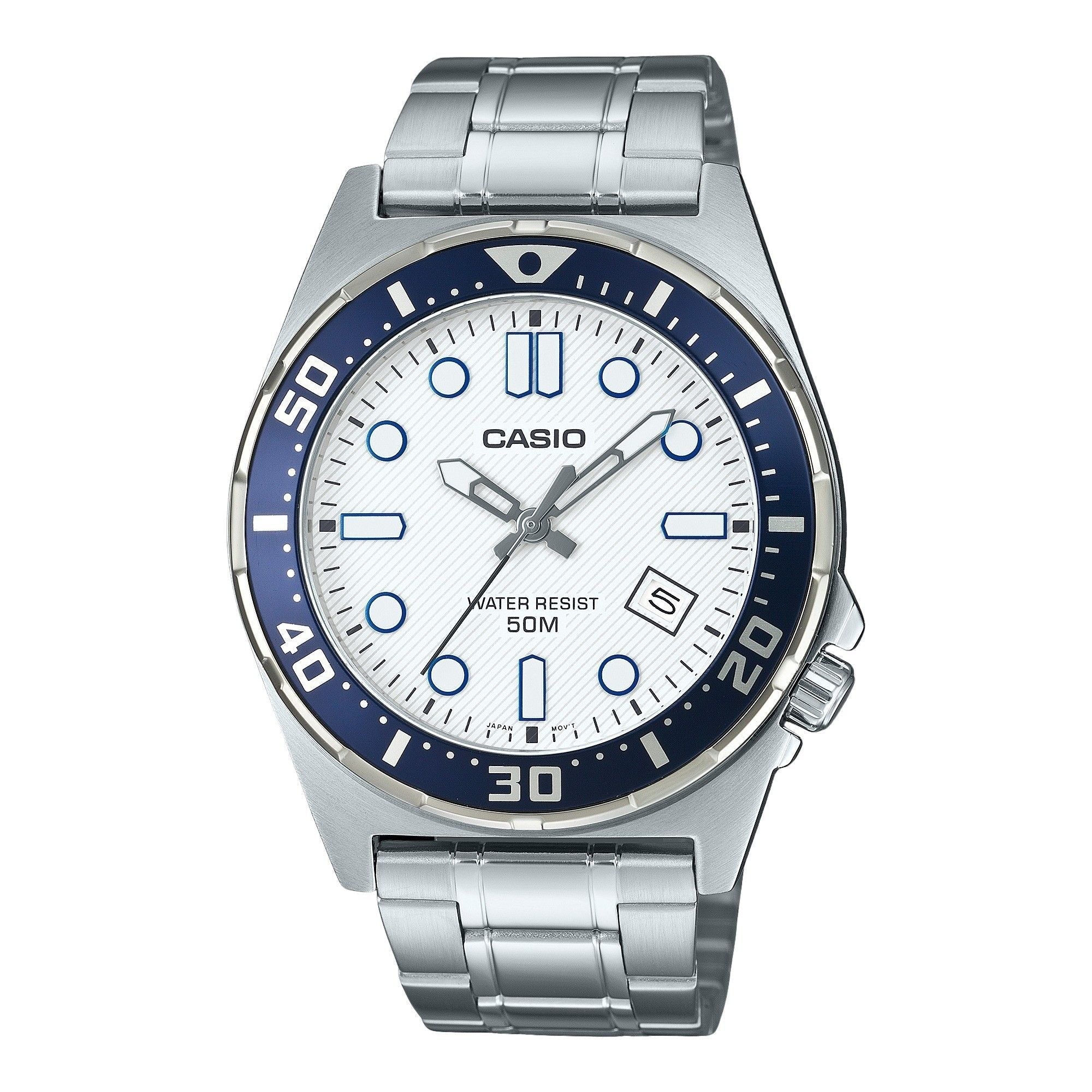 Casio Standard Analog Stainless Steel White Dial Quartz MTD - 135D - 7AV Men's Watch - Prestige Stones