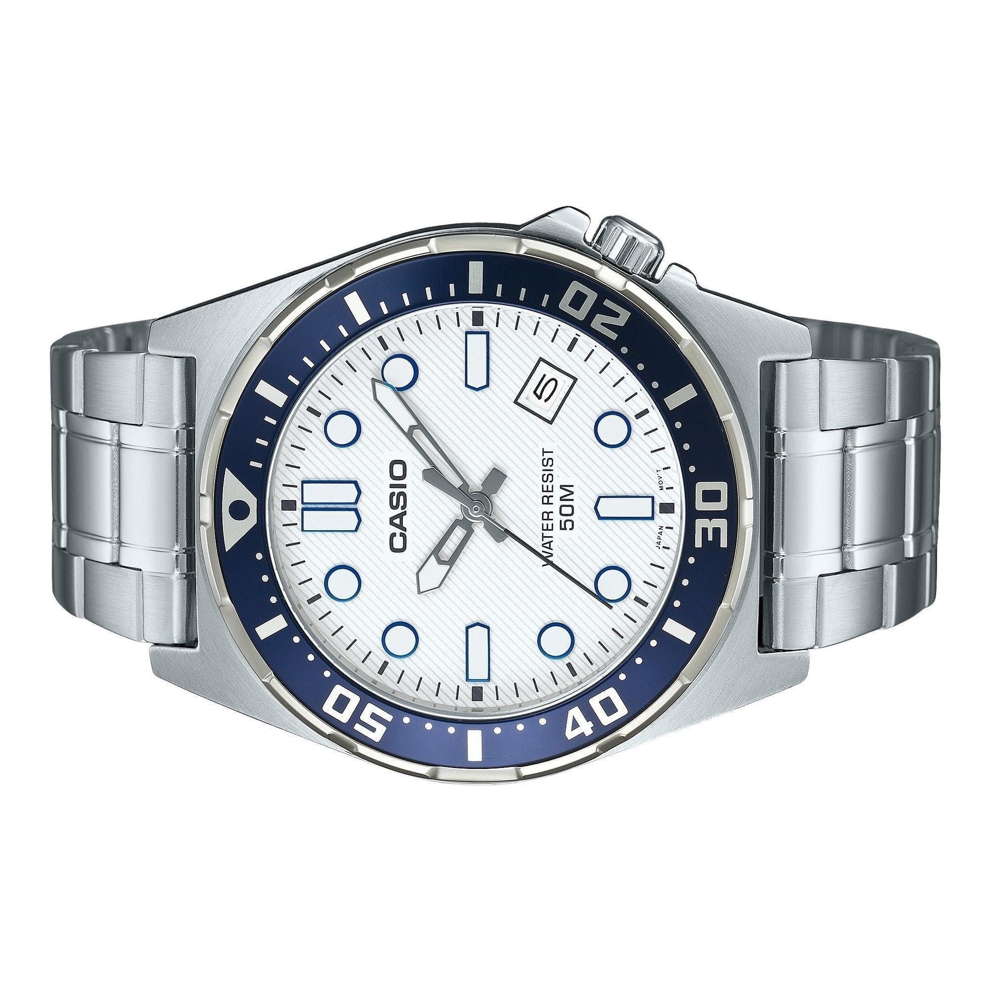 Casio Standard Analog Stainless Steel White Dial Quartz MTD - 135D - 7AV Men's Watch - Prestige Stones
