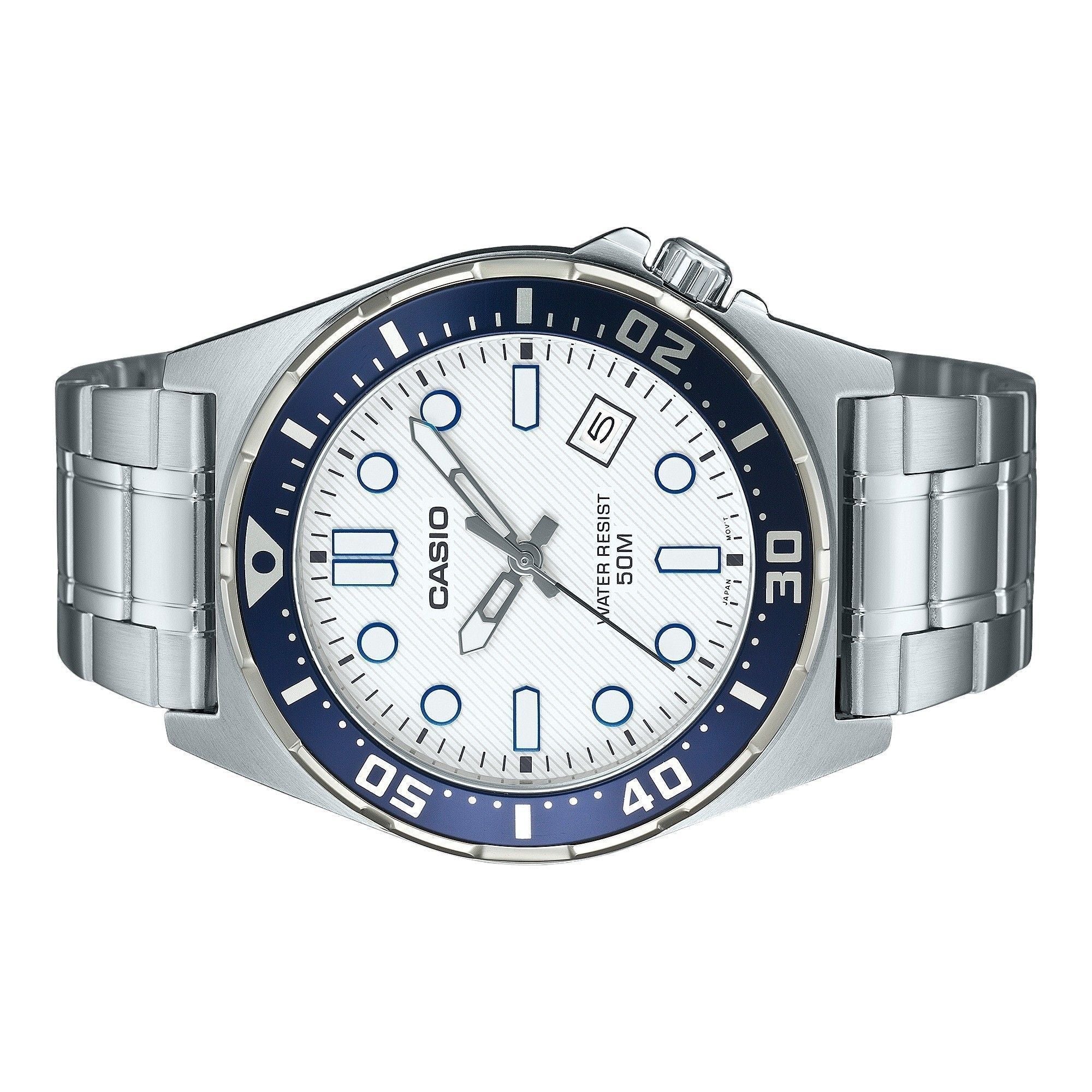 Casio Standard Analog Stainless Steel White Dial Quartz MTD - 135D - 7AV Men's Watch - Prestige Stones