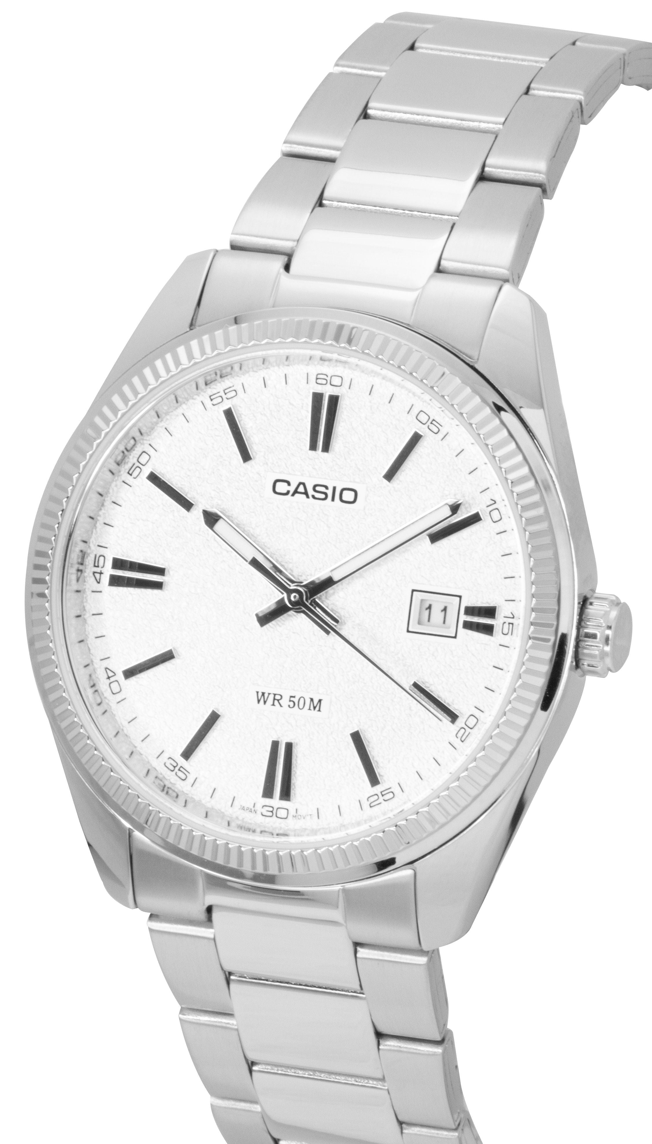 Casio Standard Analog Stainless Steel White Dial Quartz MTP - 1302DA - 7AV Unisex Watch - Prestige Stones