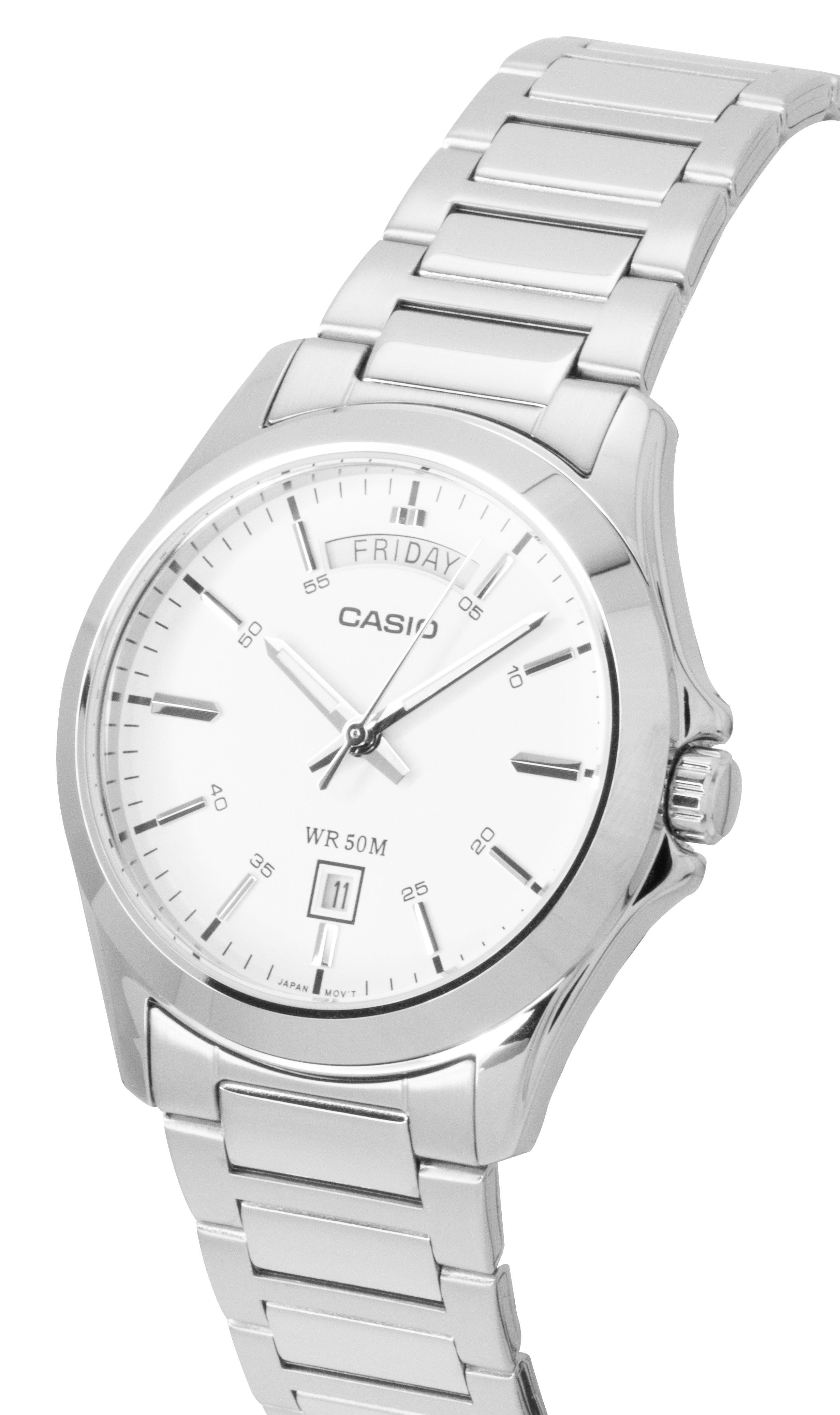Casio Standard Analog Stainless Steel White Dial Quartz MTP - 1370D - 7A3V Men's Watch - Prestige Stones