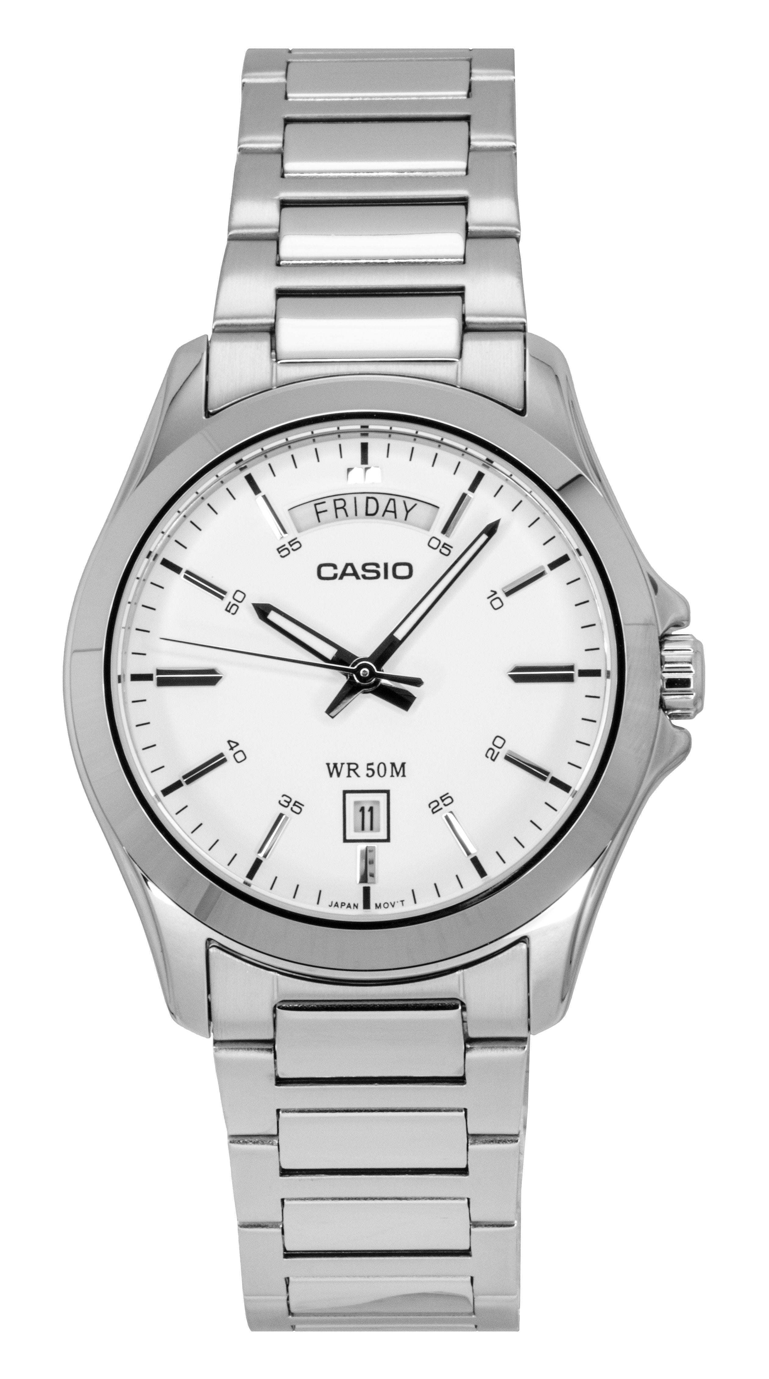 Casio Standard Analog Stainless Steel White Dial Quartz MTP - 1370D - 7A3V Men's Watch - Prestige Stones