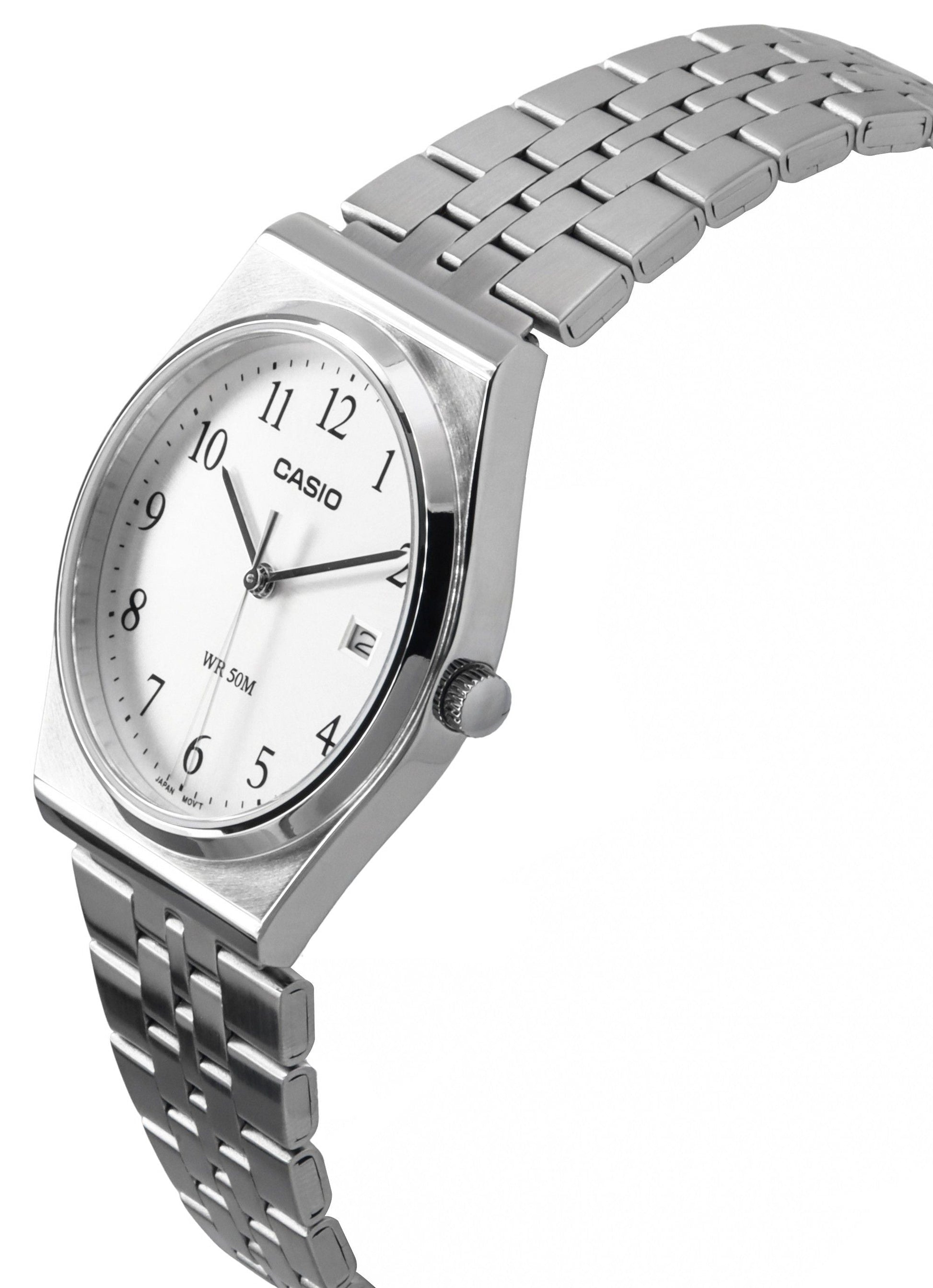 Casio Standard Analog Stainless Steel White Dial Quartz MTP - B145D - 7B Men's Watch - Prestige Stones