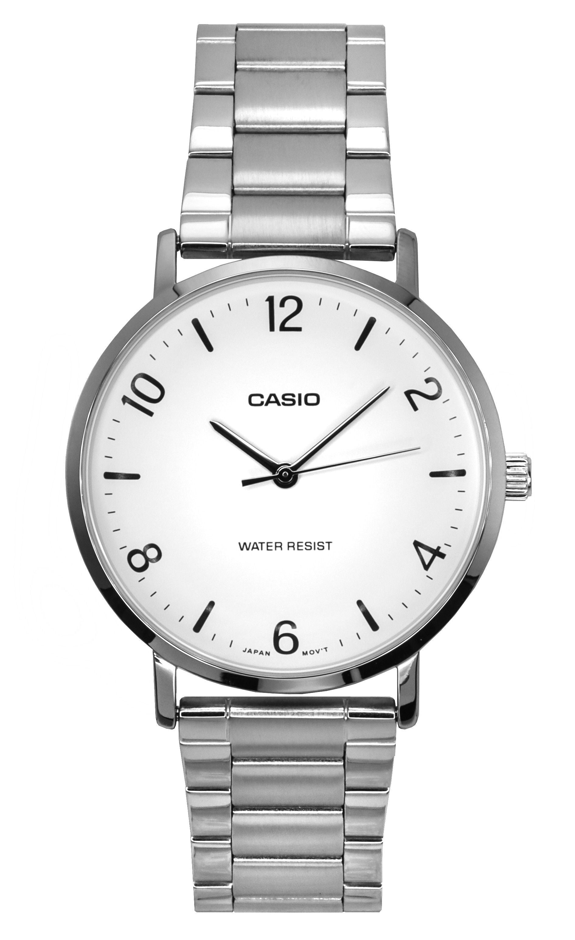Casio Standard Analog Stainless Steel White Dial Quartz MTP - VT03D - 7B Men's Watch - Prestige Stones