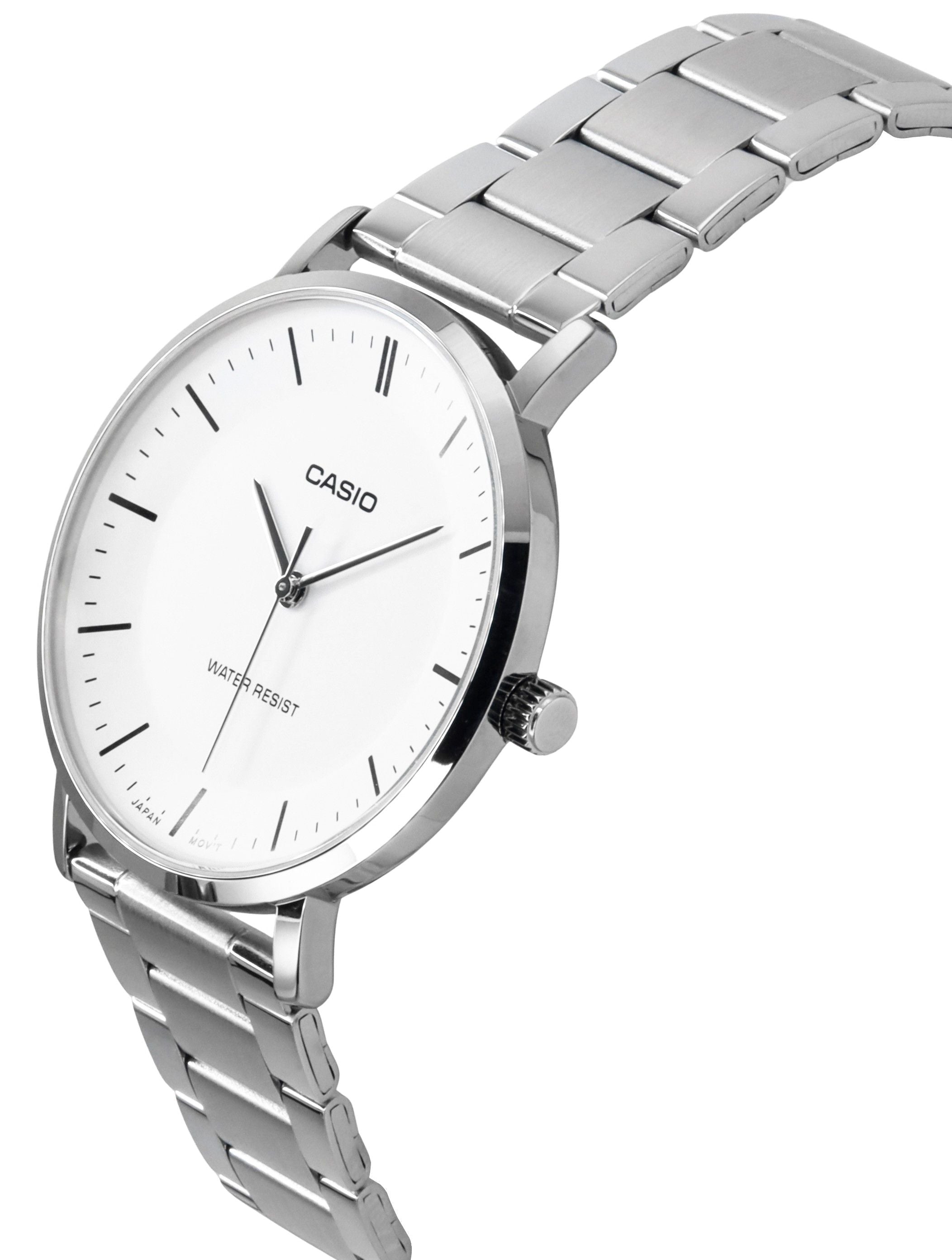 Casio Standard Analog Stainless Steel White Dial Quartz MTP - VT04D - 7E Men's Watch - Prestige Stones