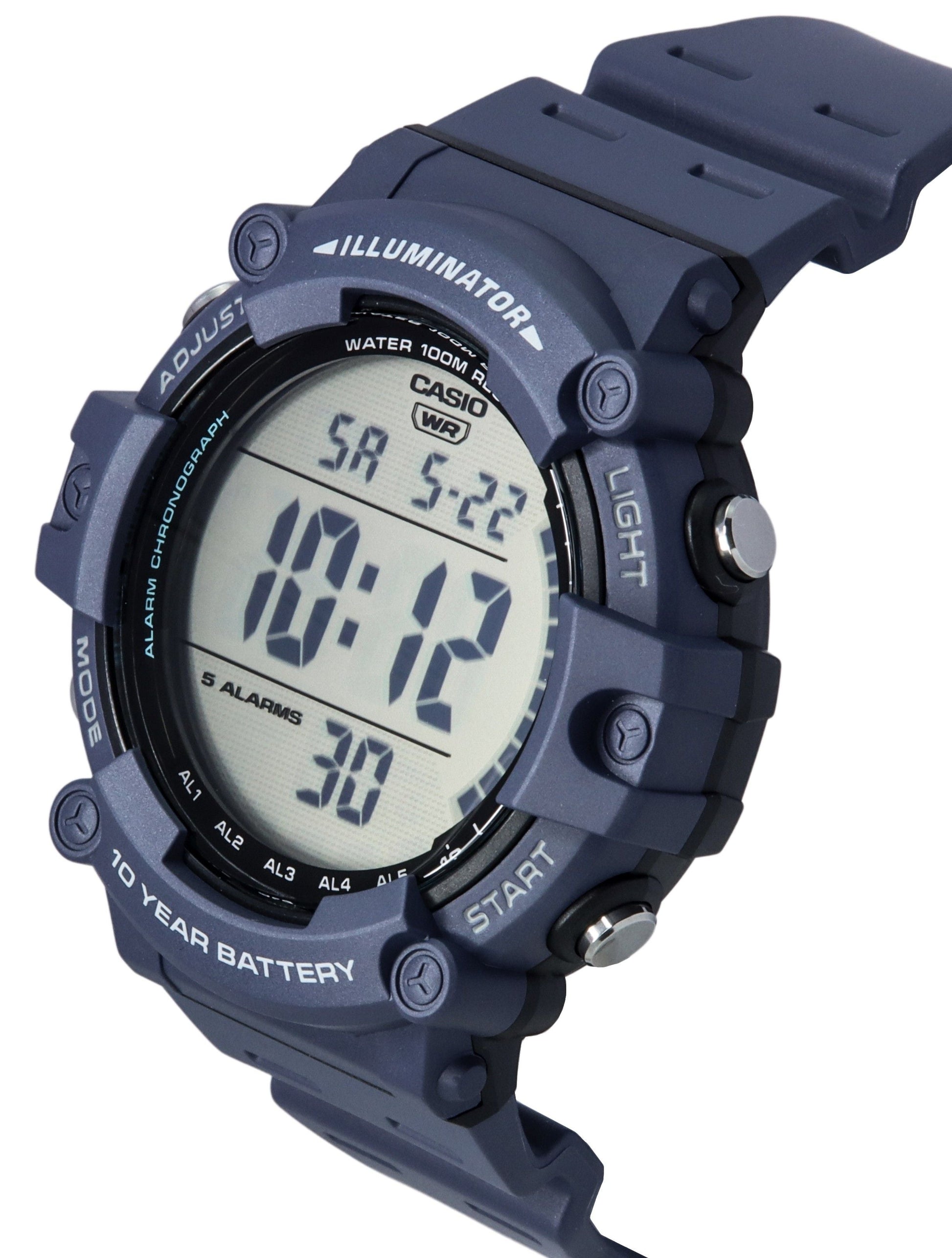 Casio Standard Digital Blue Resin Strap Quartz AE - 1500WH - 2A 100M Men's Watch - Prestige Stones