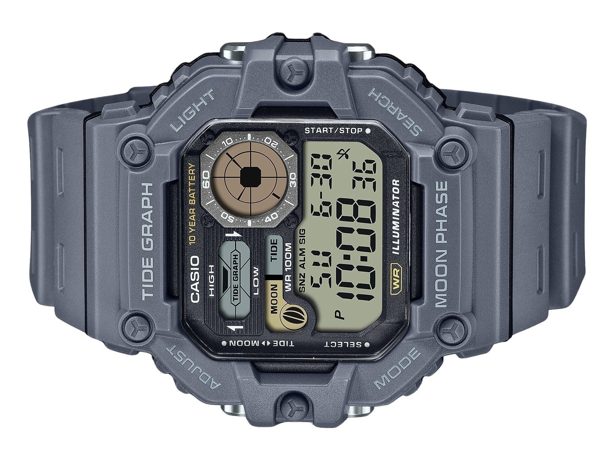 Casio Standard Digital Graph Moon Phase Resin Strap Quartz WS - 1700H - 8AV 100M Men's Watch - Prestige Stones