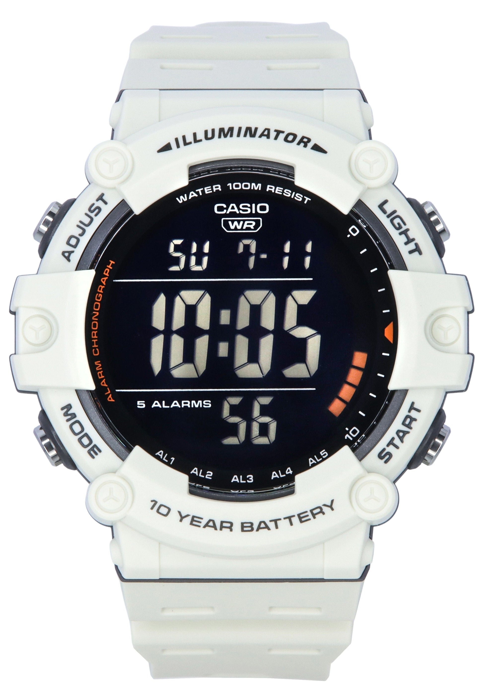 Casio Standard Digital White Resin Strap Quartz AE - 1500WH - 8B2 100M Men's Watch - Prestige Stones