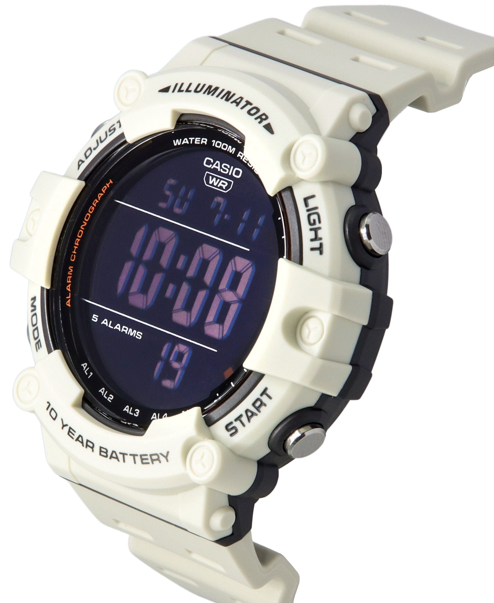 Casio Standard Digital White Resin Strap Quartz AE - 1500WH - 8B2 100M Men's Watch - Prestige Stones