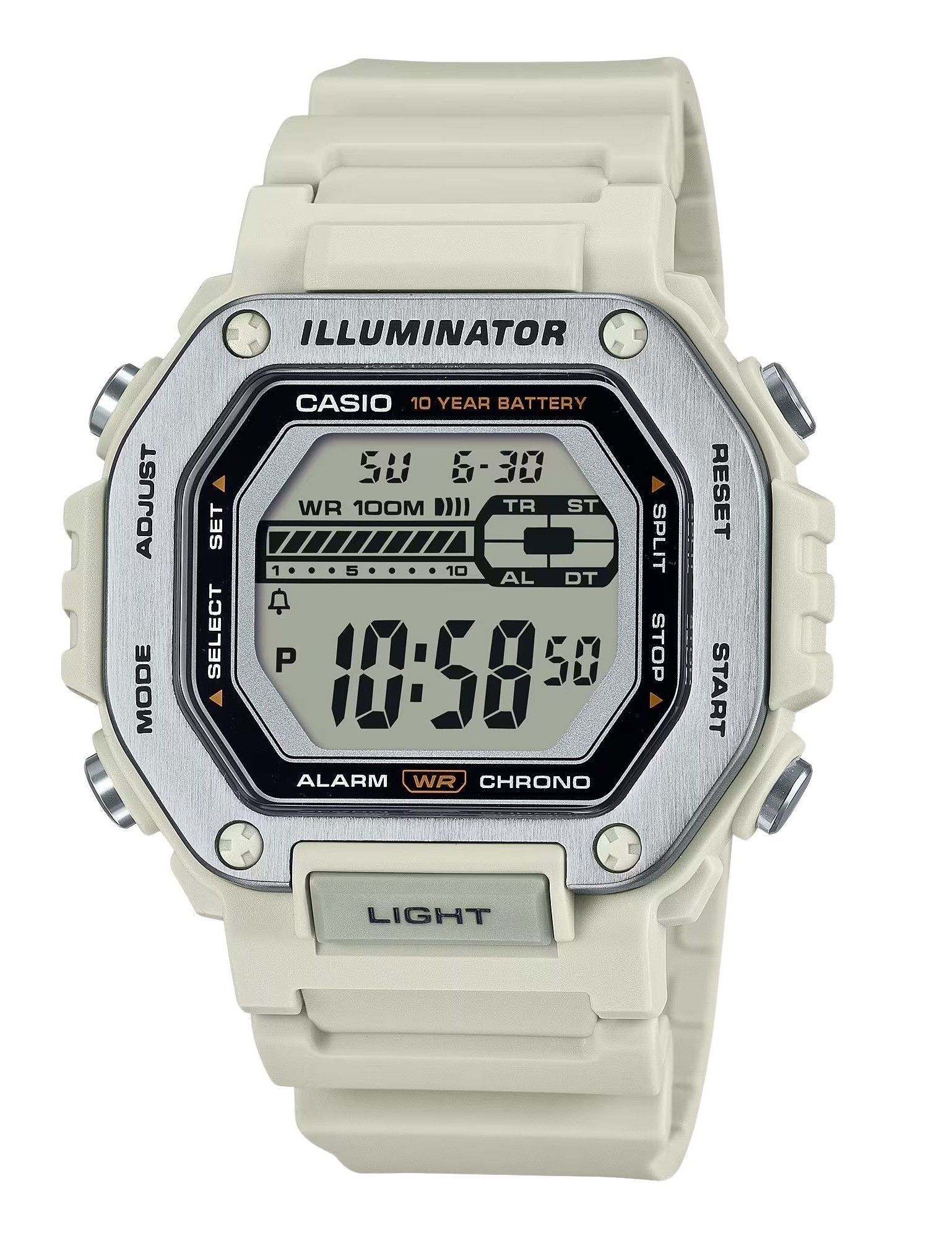 Casio Standard Digital White Resin Strap Quartz MWD - 110H - 8AV 100M Men's Watch - Prestige Stones