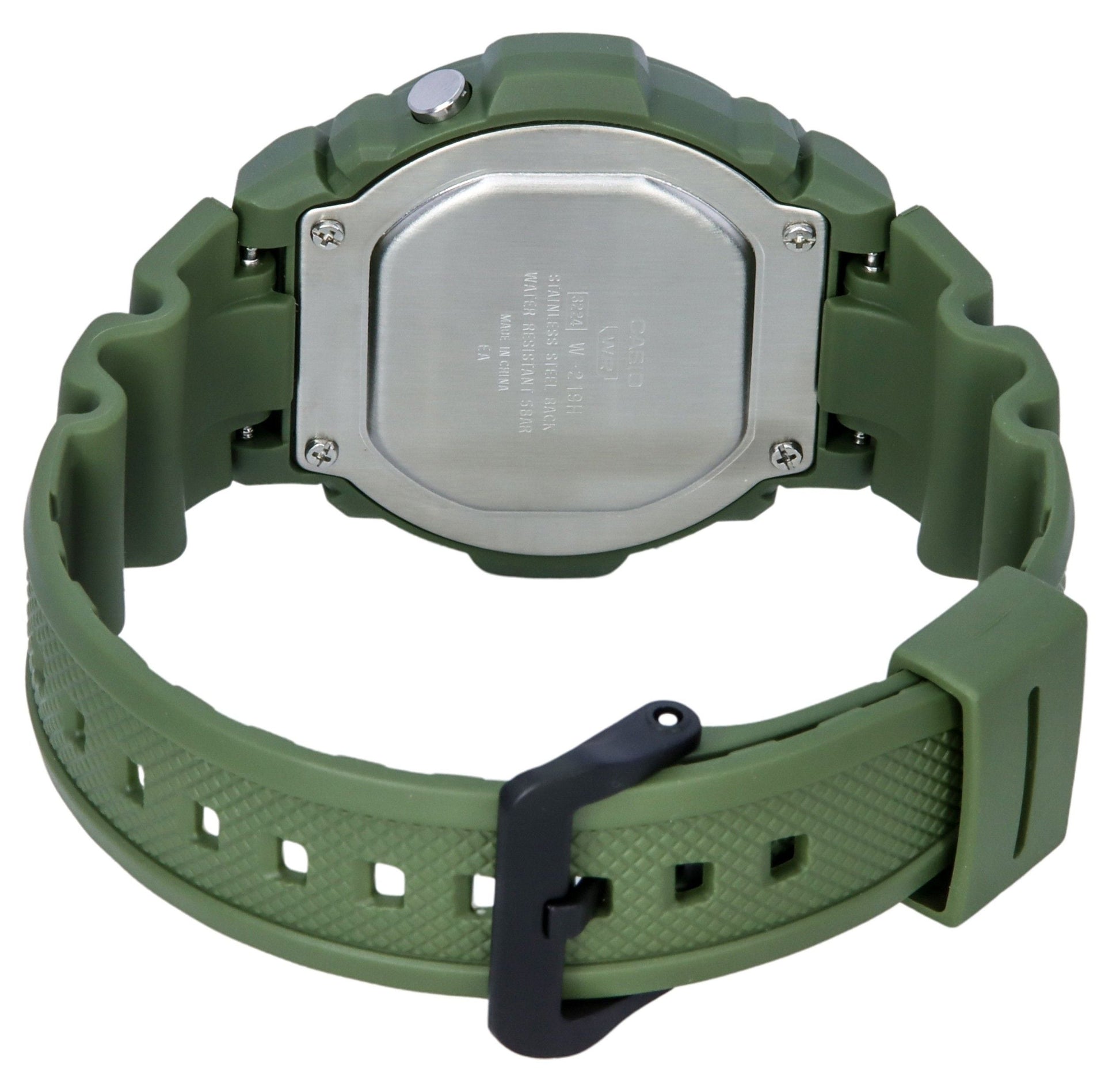 Casio Standard Illuminator Digital Green Resin Strap Quartz W - 219HC - 3B Men's Watch - Prestige Stones