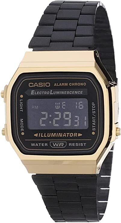 Casio Vintage Alarm Digital A168WEGB - 1B Unisex Watch - Prestige Stones