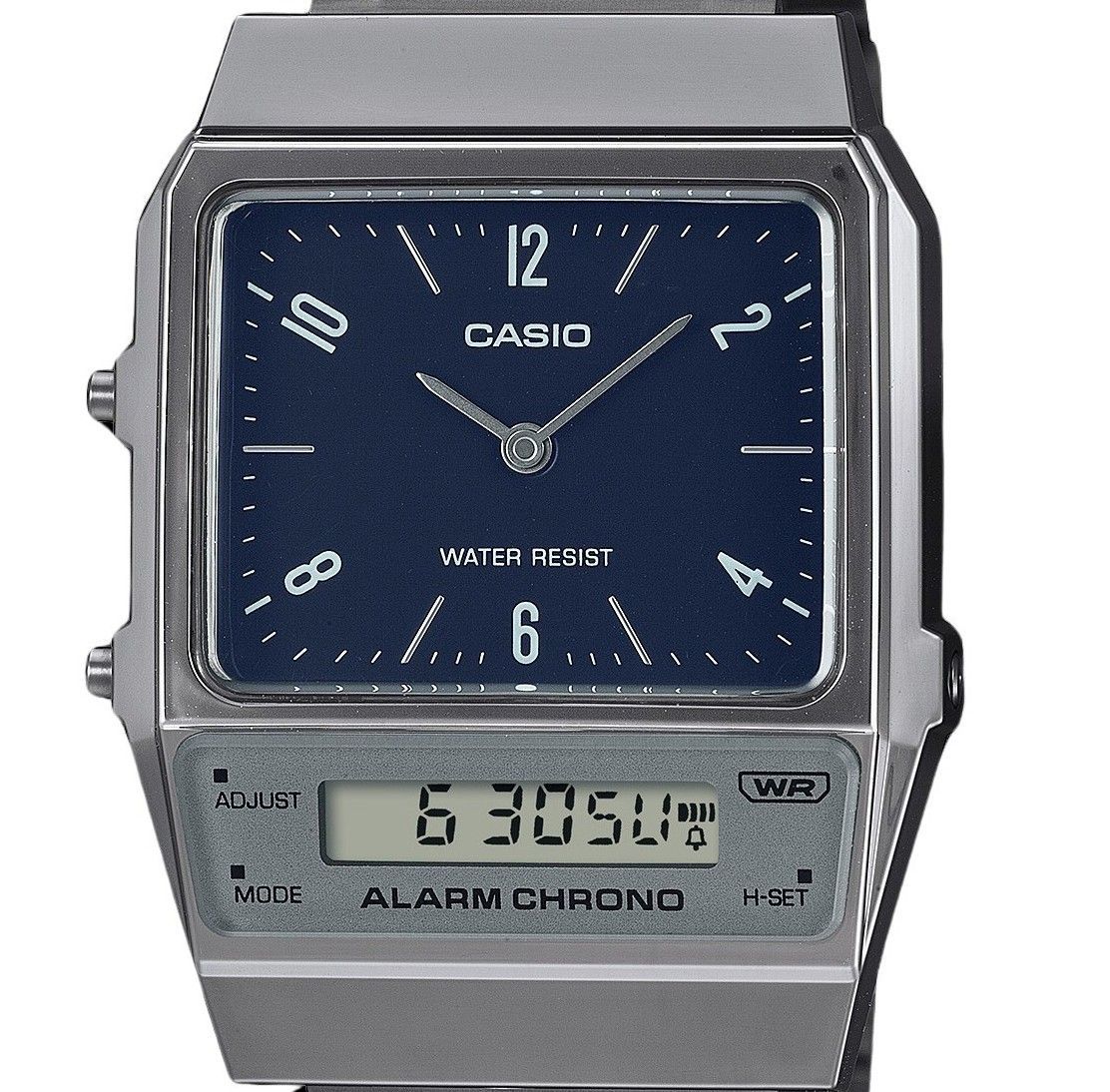 Casio Vintage Analog Digital Dual Time Stainless Steel Bracelet Blue Dial Quartz AQ - 800EB - 2A Unisex Watch - Prestige Stones
