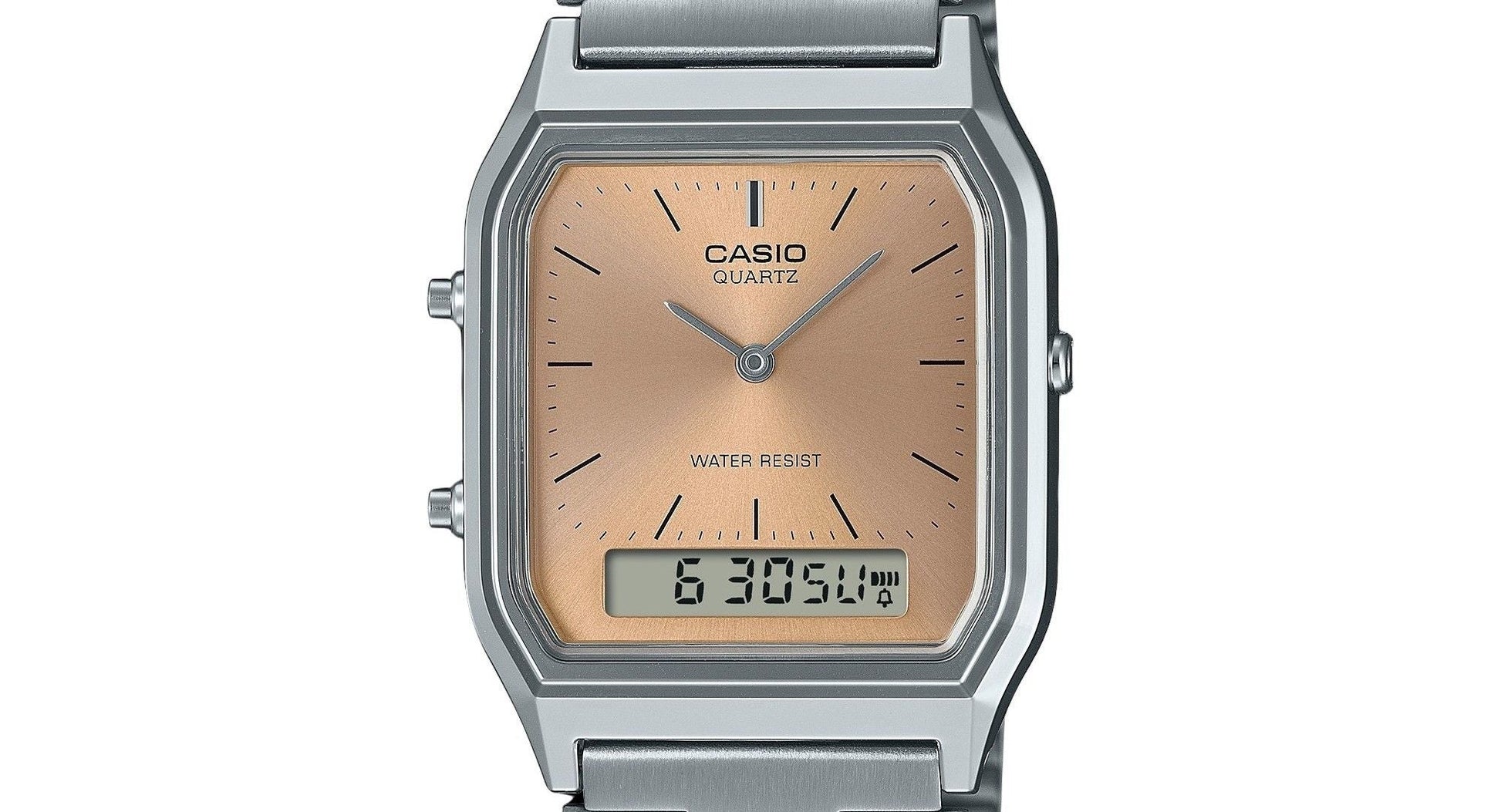 Casio Vintage Analog Digital Light Copper Dial Dual time Quartz AQ - 230A - 4AMQY Unisex Watch - Prestige Stones
