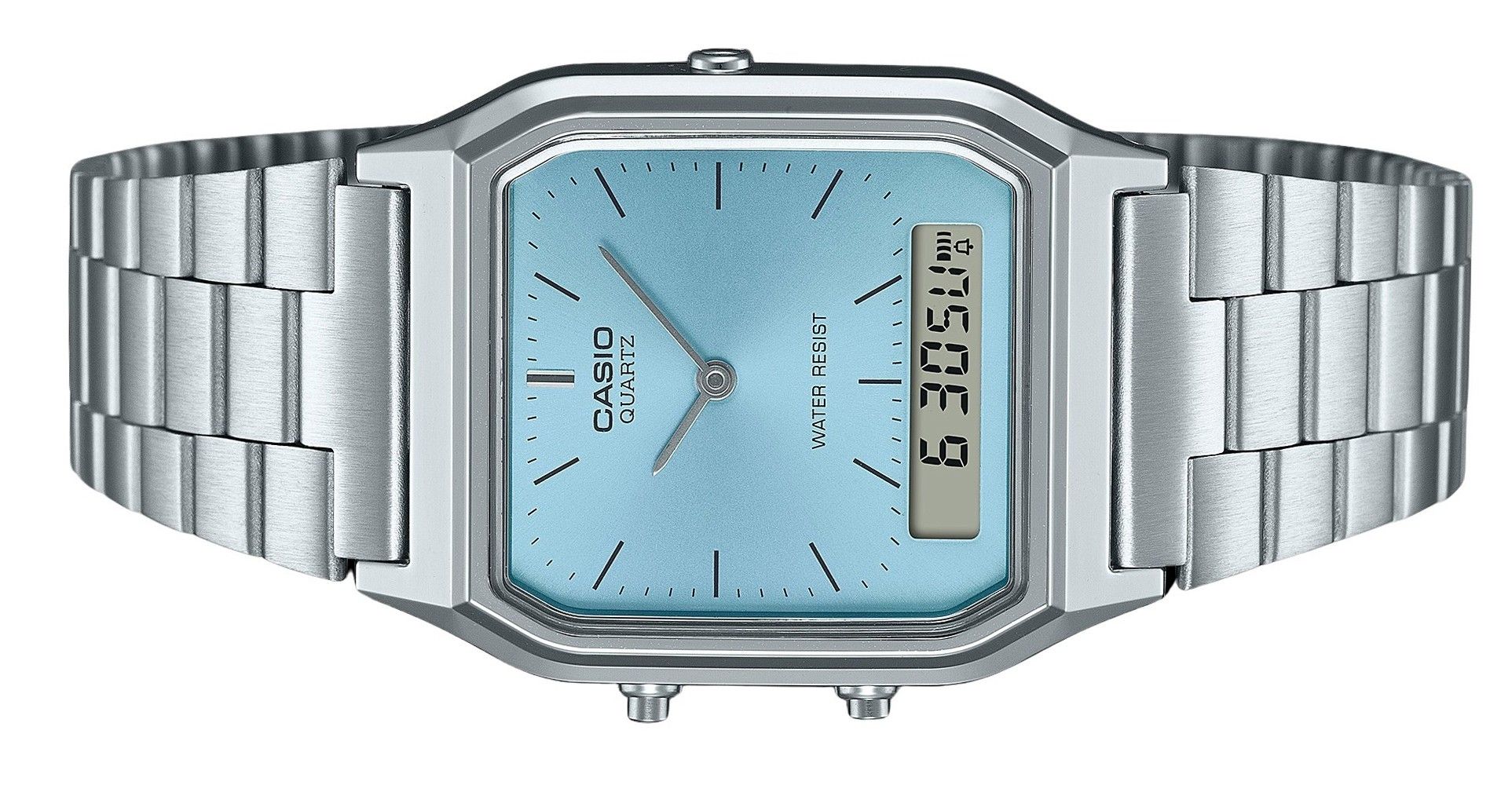 Casio Vintage Analog Digital Turquoise Blue Dial Quartz AQ - 230A - 2A1 Unisex Watch - Prestige Stones