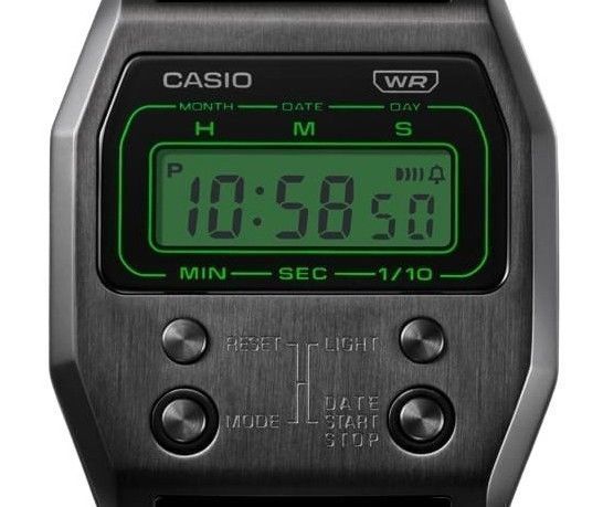 Casio Vintage Digital Black Ion Plated Stainless Steel Quartz A1100B - 1 Unisex Watch - Prestige Stones