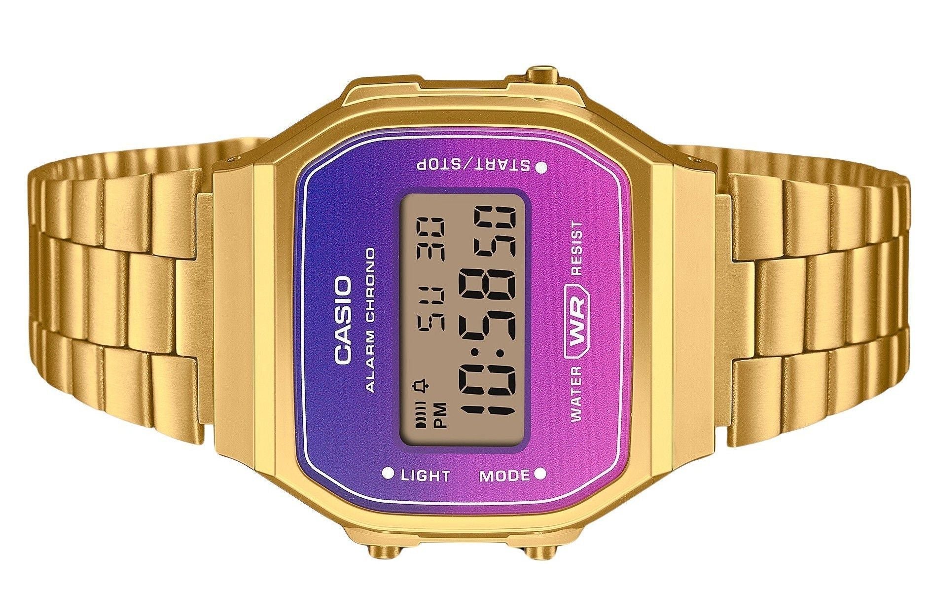 Casio Vintage Digital Gold Tone Stainless Steel Bracelet Quartz A168WERG - 2A Unisex Watch - Prestige Stones