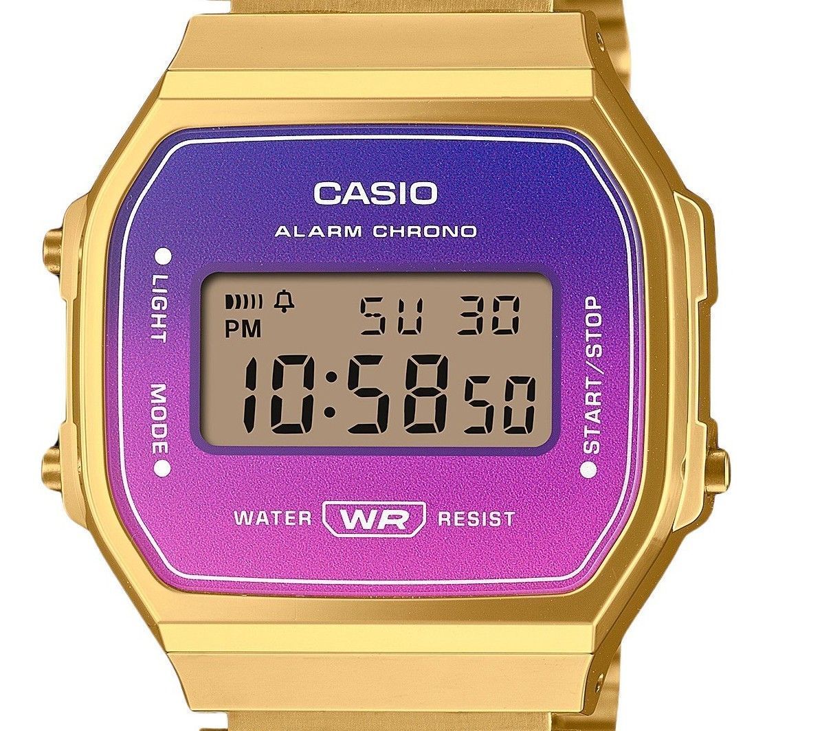 Casio Vintage Digital Gold Tone Stainless Steel Bracelet Quartz A168WERG - 2A Unisex Watch - Prestige Stones